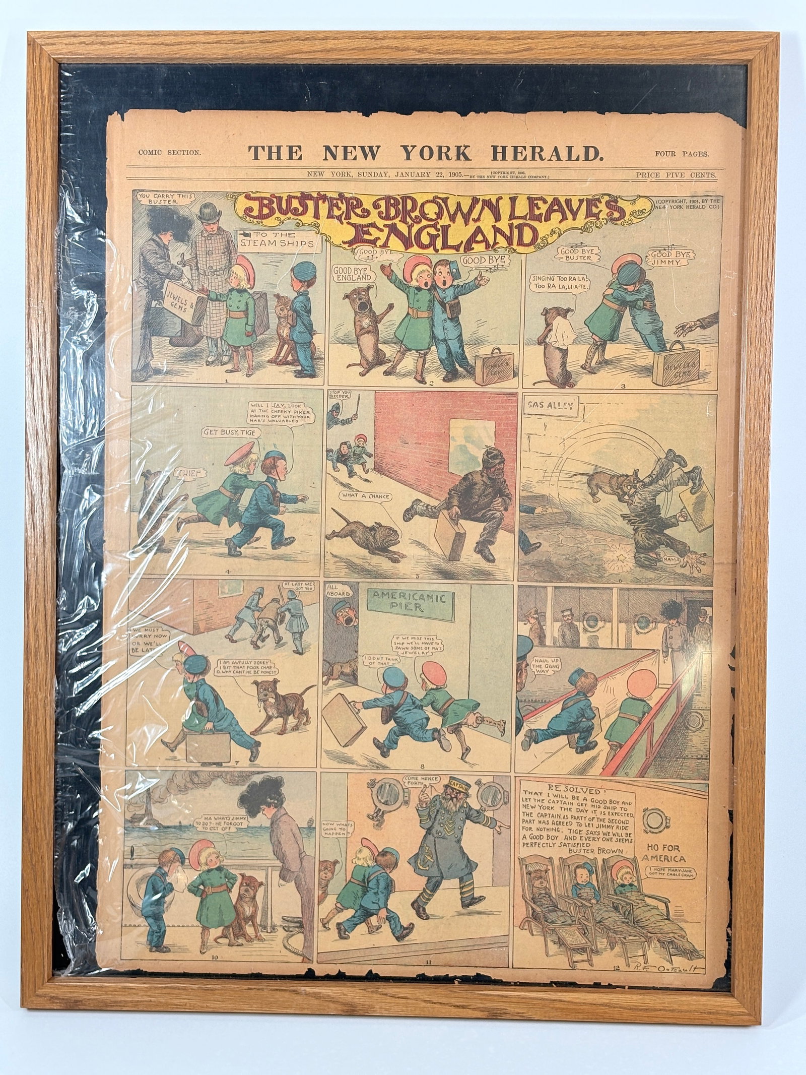1905 NEW YORK HERALD BUSTER BROWN SUNDAY COMIC PAGE (1 of 3)