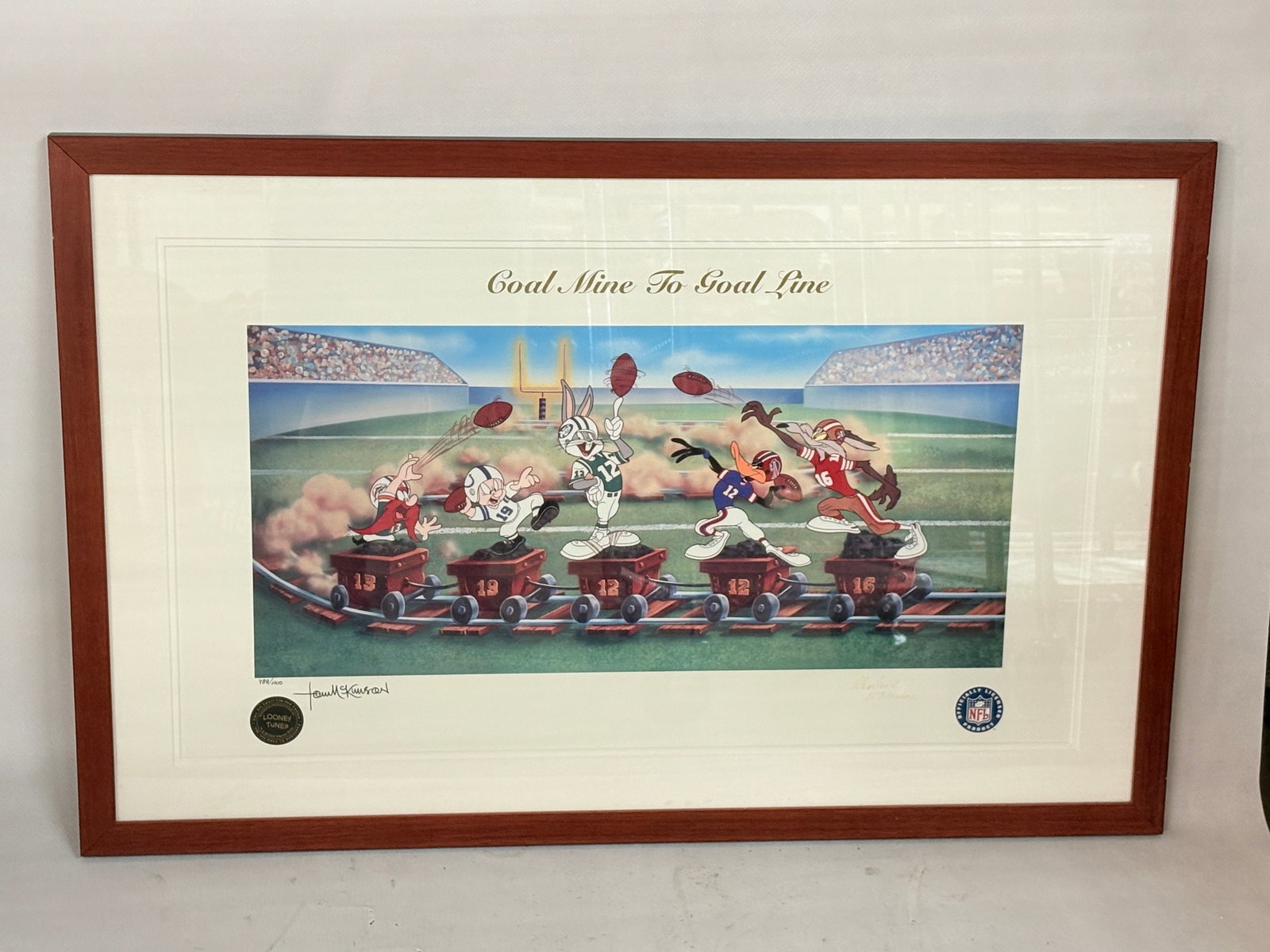 LOONEY TUNES NFL COAL LINE TO GOAL LINE LE ART PRINT (1 of 6)