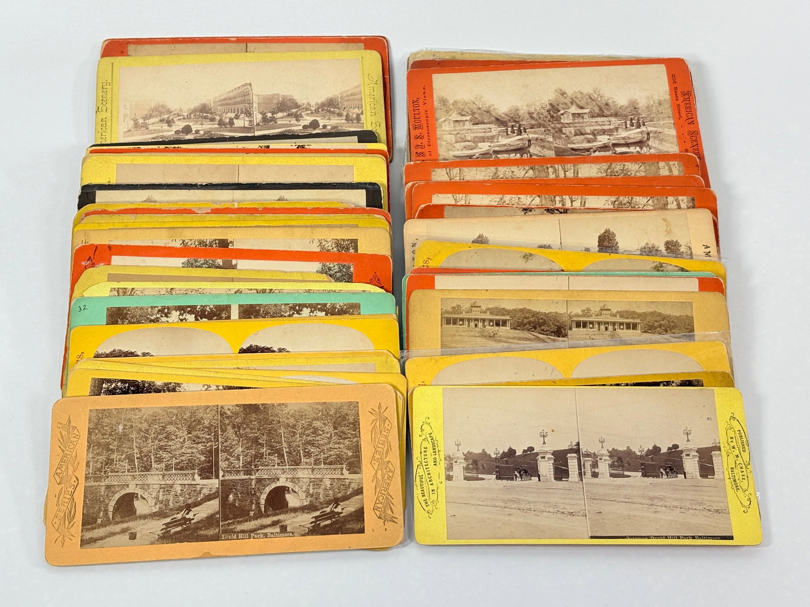 35+) EARLY STEREOVIEW COLLECTION BALTIMORE MD PARKS SCENES (1 of 4)