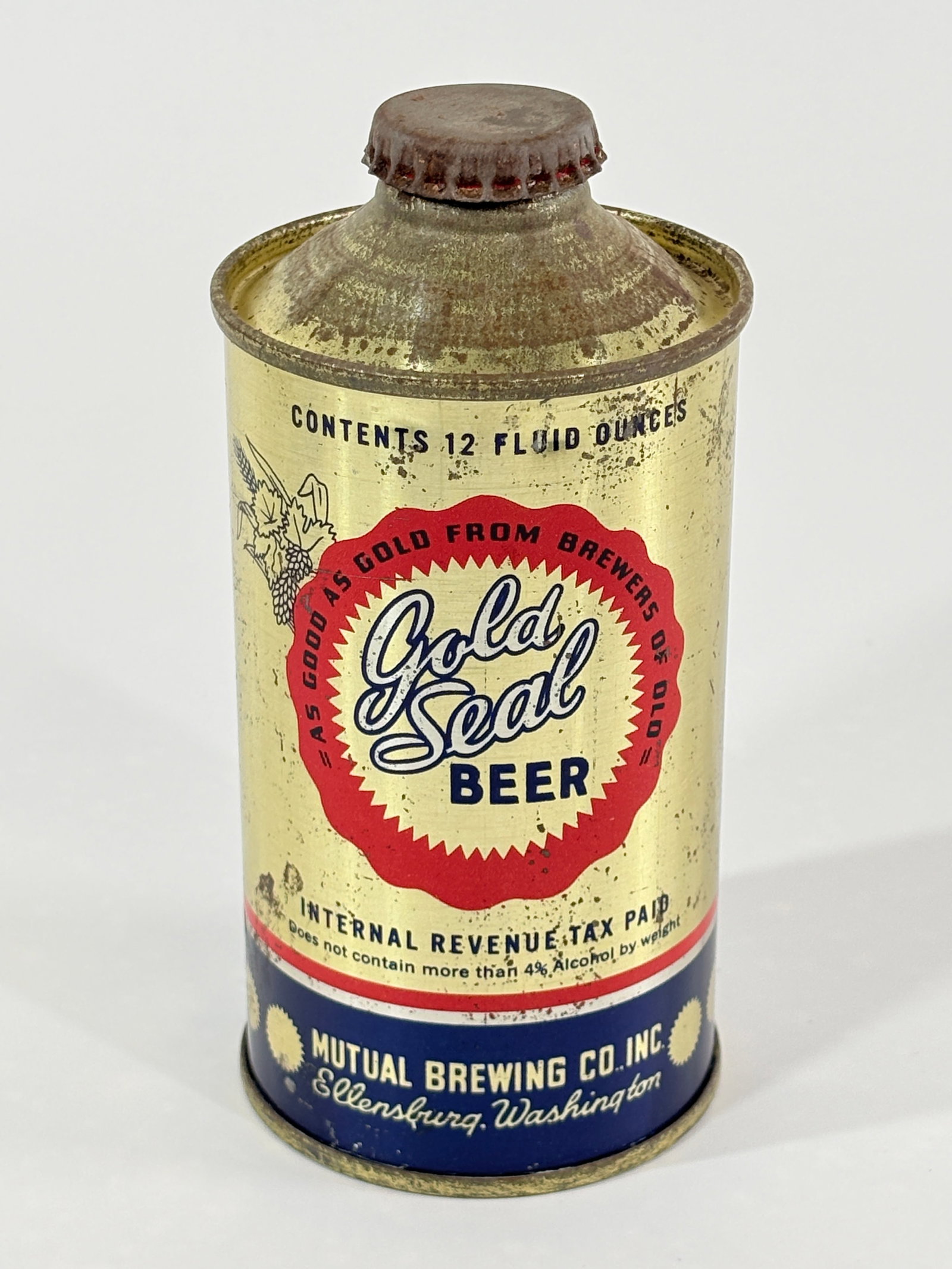 GOLD SEAL CONE TOP BEER CAN MUTUAL BREWING CO (1 of 4)