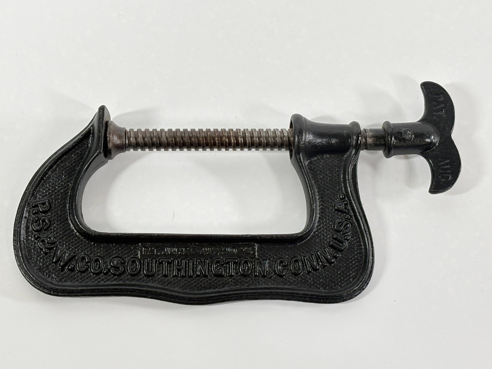 PECK STOW & WILCOX PS&W STEEL NO. 4 SCREW C CLAMP BAT-WING: REMAINS IN VERY GOOD CONDITION