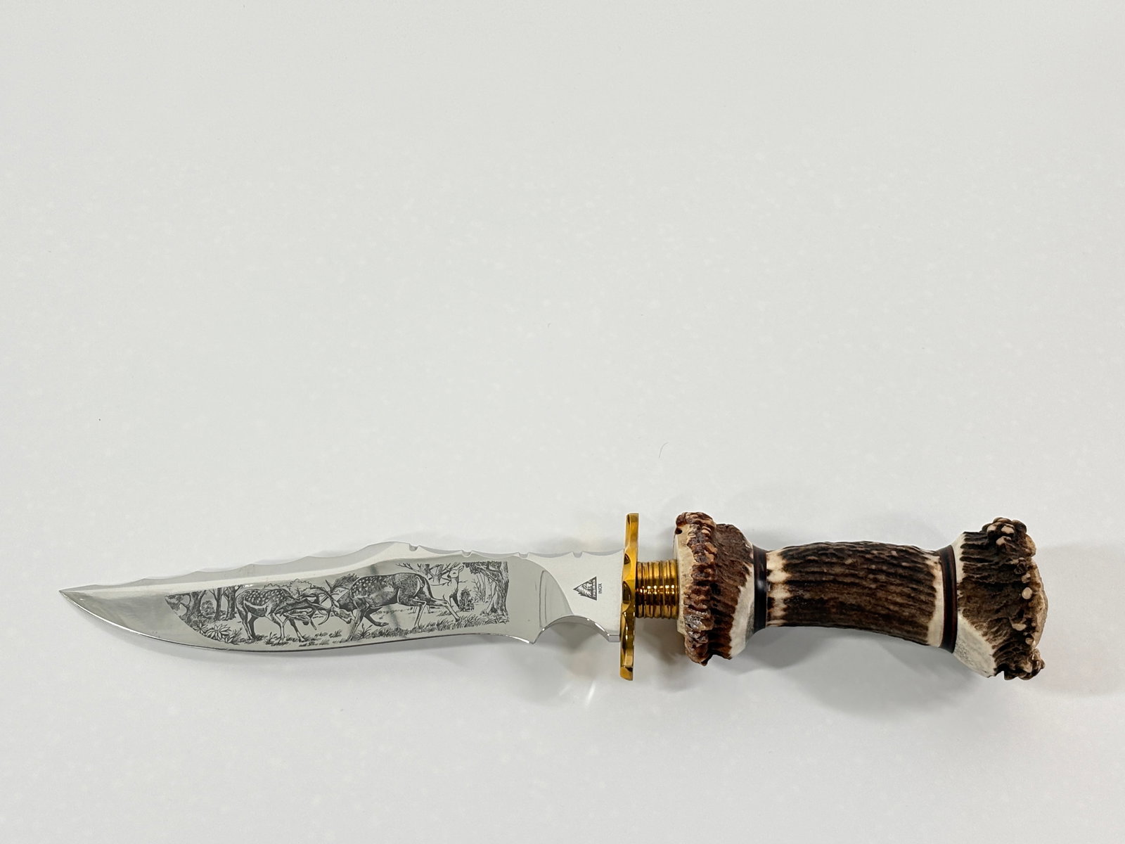 INDIANA INOX STAG FIGHT BLADE LARGE HANDLE KNIFE: REMAINS IN EXCELLENT UNUSED CONDITION. VERY NICE AND CLEAN.