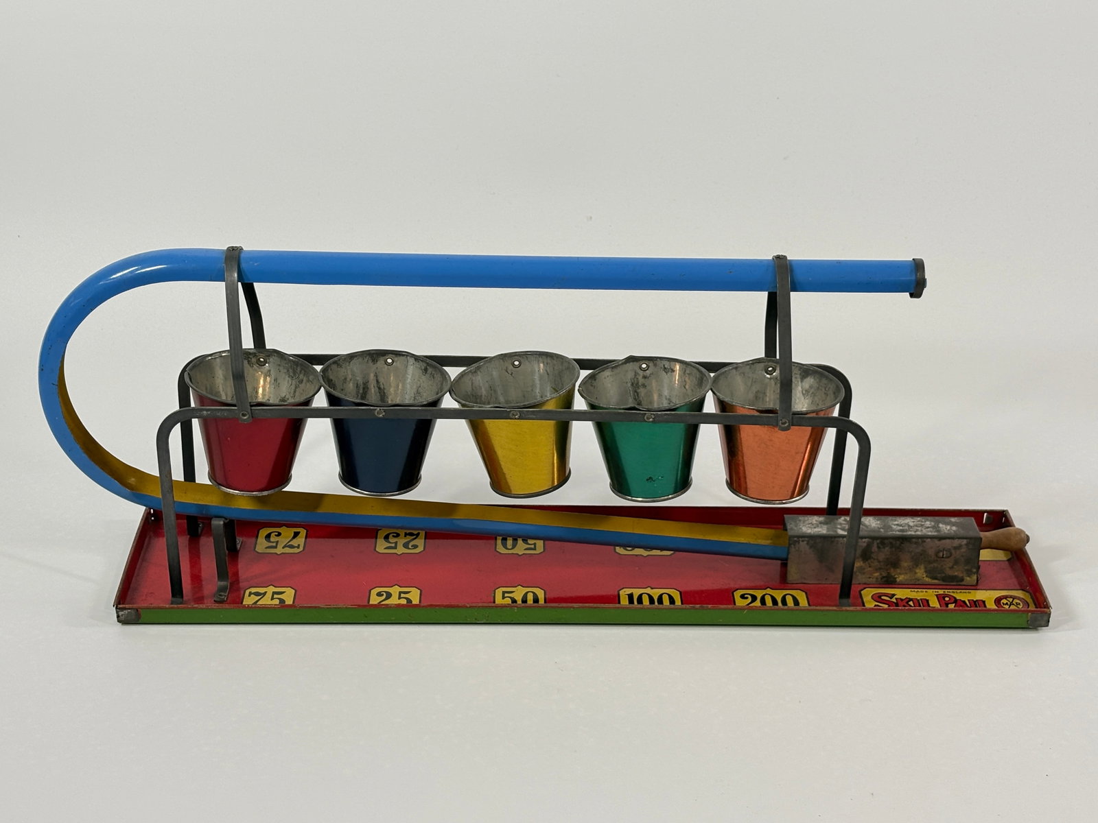 ANTIQUE MARX TIN LITHO SKIL PAIL GAME: REMAINS IN GOOD CONDITION, SHOWING LIGHT WEAR.