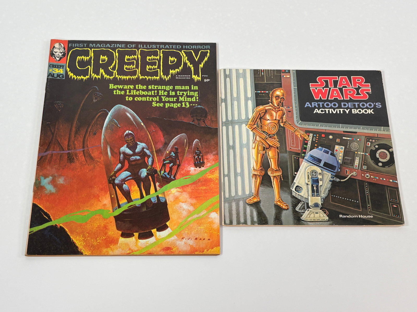 CREEPY MAGAZINE #34 & STAR WARS ACTIVITY BOOK: BOTH REMAIN IN GOOD CONDITION, SHOWING SOME TYPICAL WEAR.
