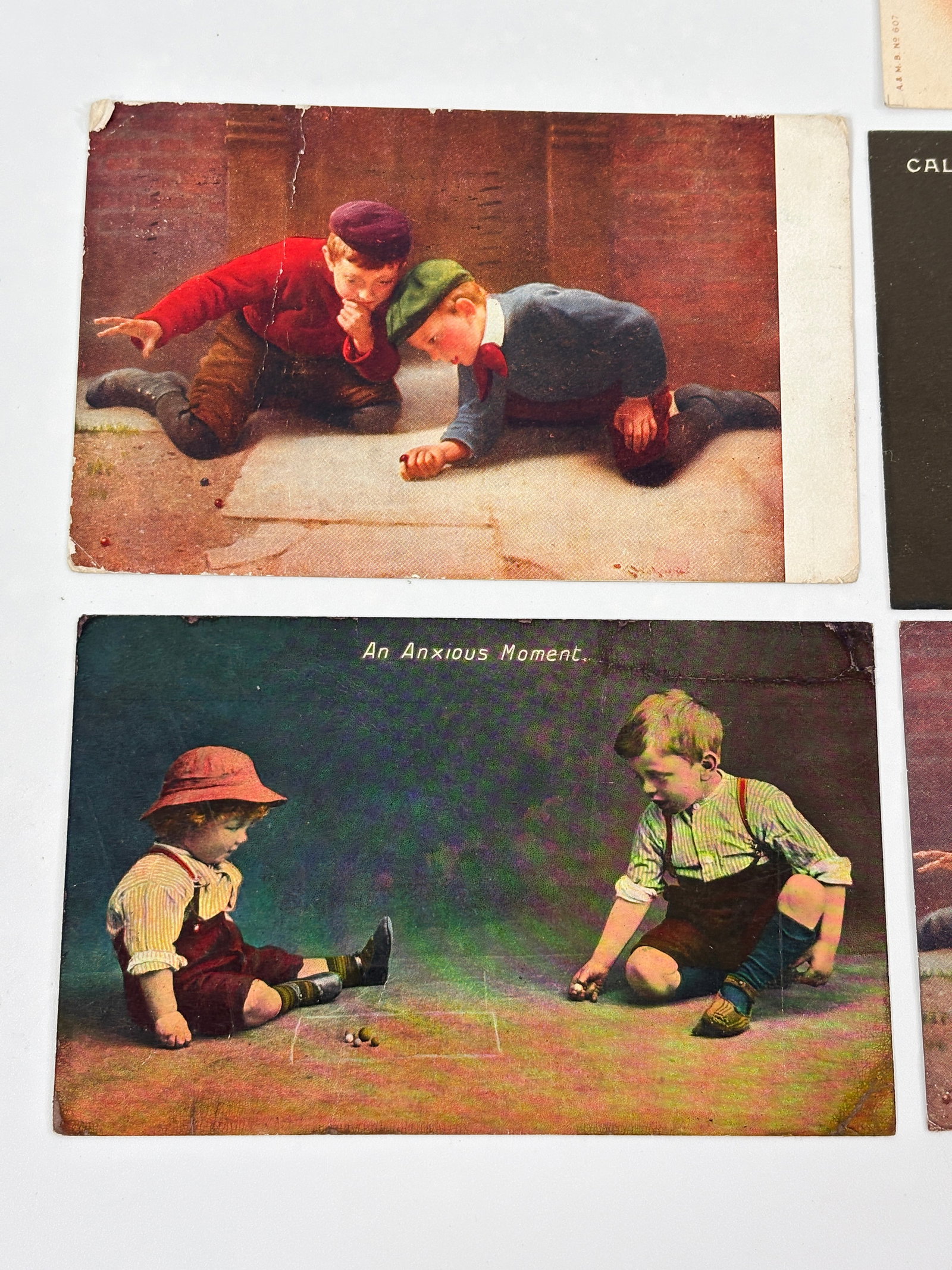 VARIOUS ANTIQUE MARBLE PLAYING POSTCARDS - 2