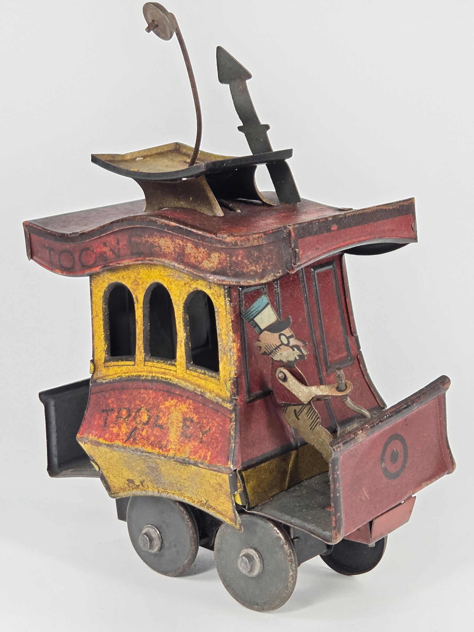 FONTAINE FOX TIN WIND UP TOONERVILLE TROLLEY - 4