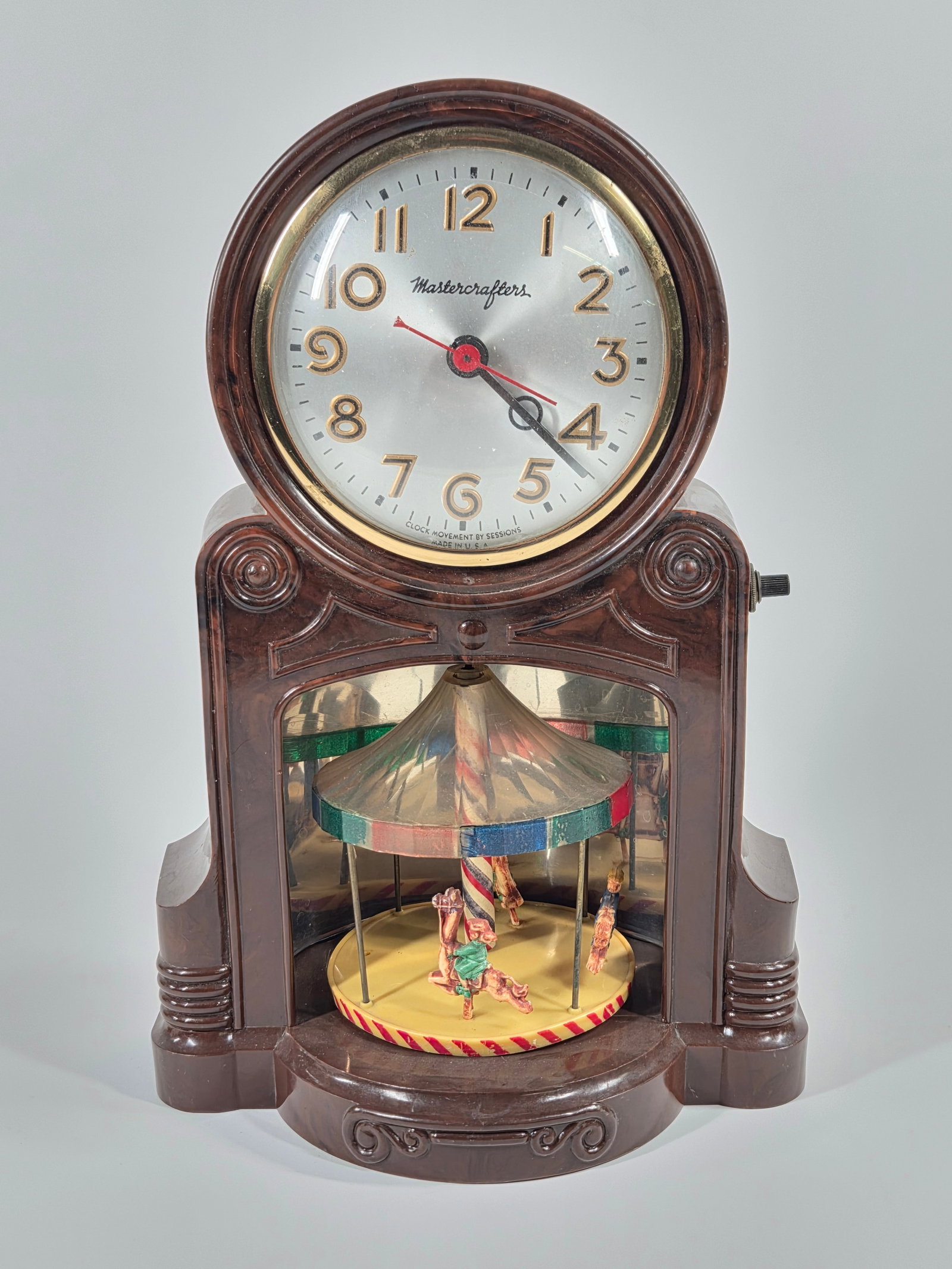 MASTERCRAFTERS MERRY GO ROUND ANIMATED CLOCK 920