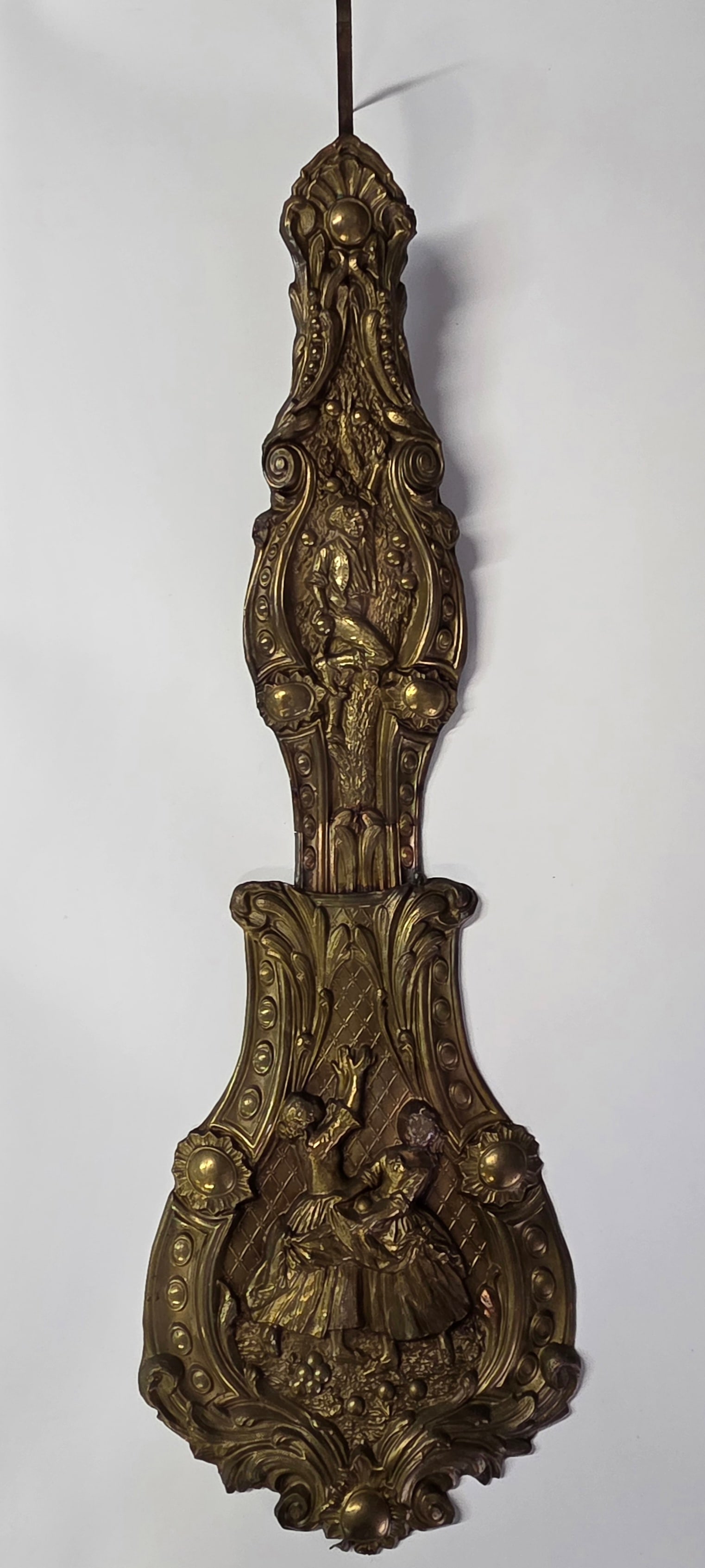 ANTIQUE REPOUSSE COMTOISE CLOCK PENDULUM W/ FIGURES (1 of 6)