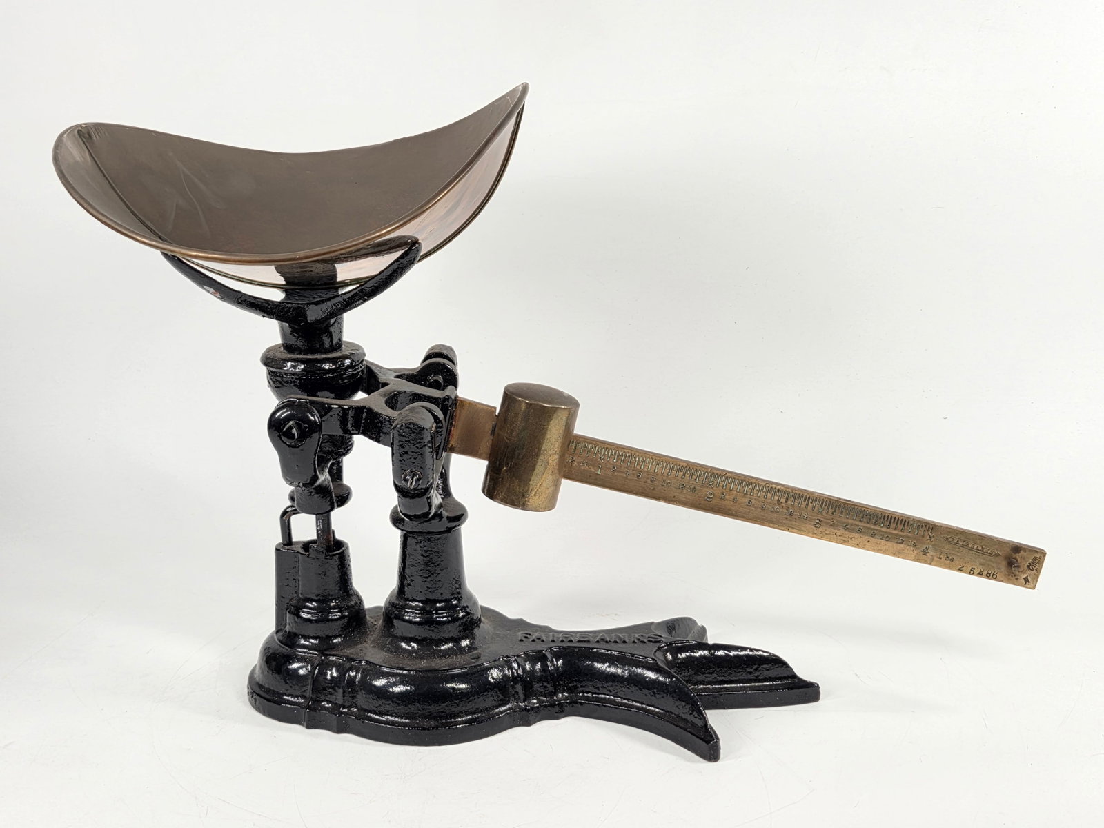 ANTIQUE FAIRBANKS CROW FOOT CAST IRON & BRASS MERCHANT SCALE (1 of 3)