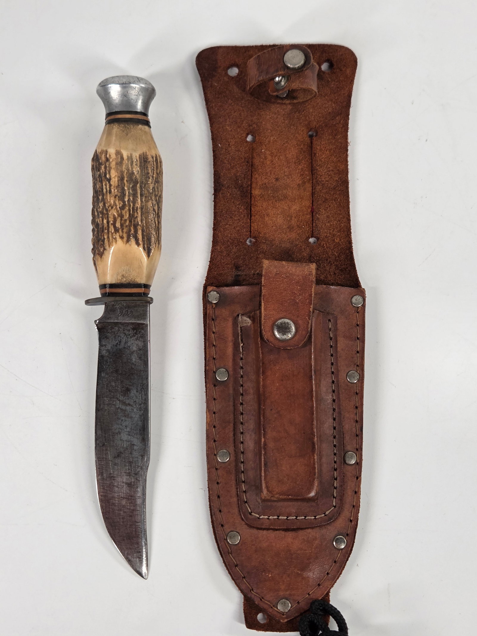 COAST CUTLERY ANTON WINGEN JR STAG FIXED KNIFE IN SHEATH (1 of 6)