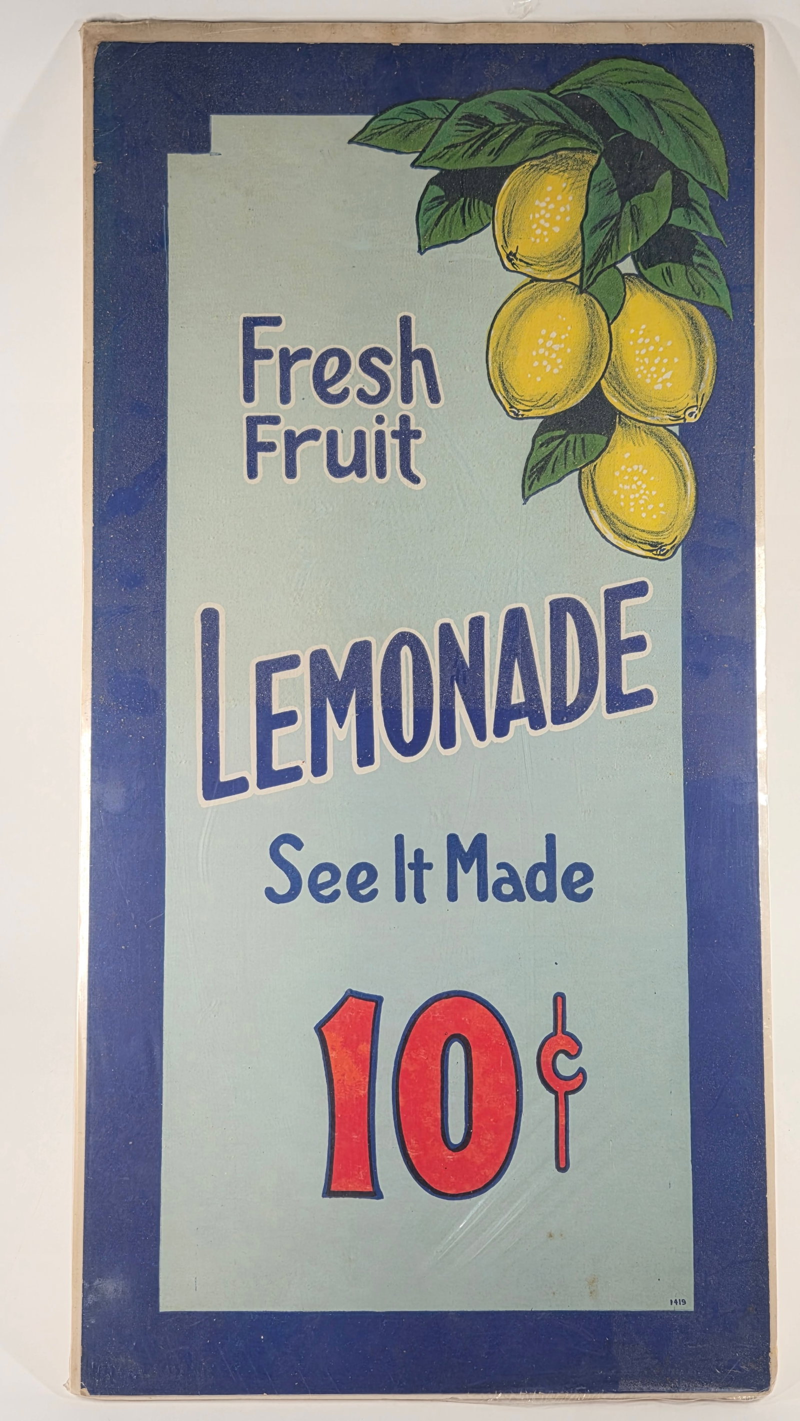 BRIGHT 10 CENT LEMONADE PAPER LITHO SEE IT MADE SIGN (1 of 4)