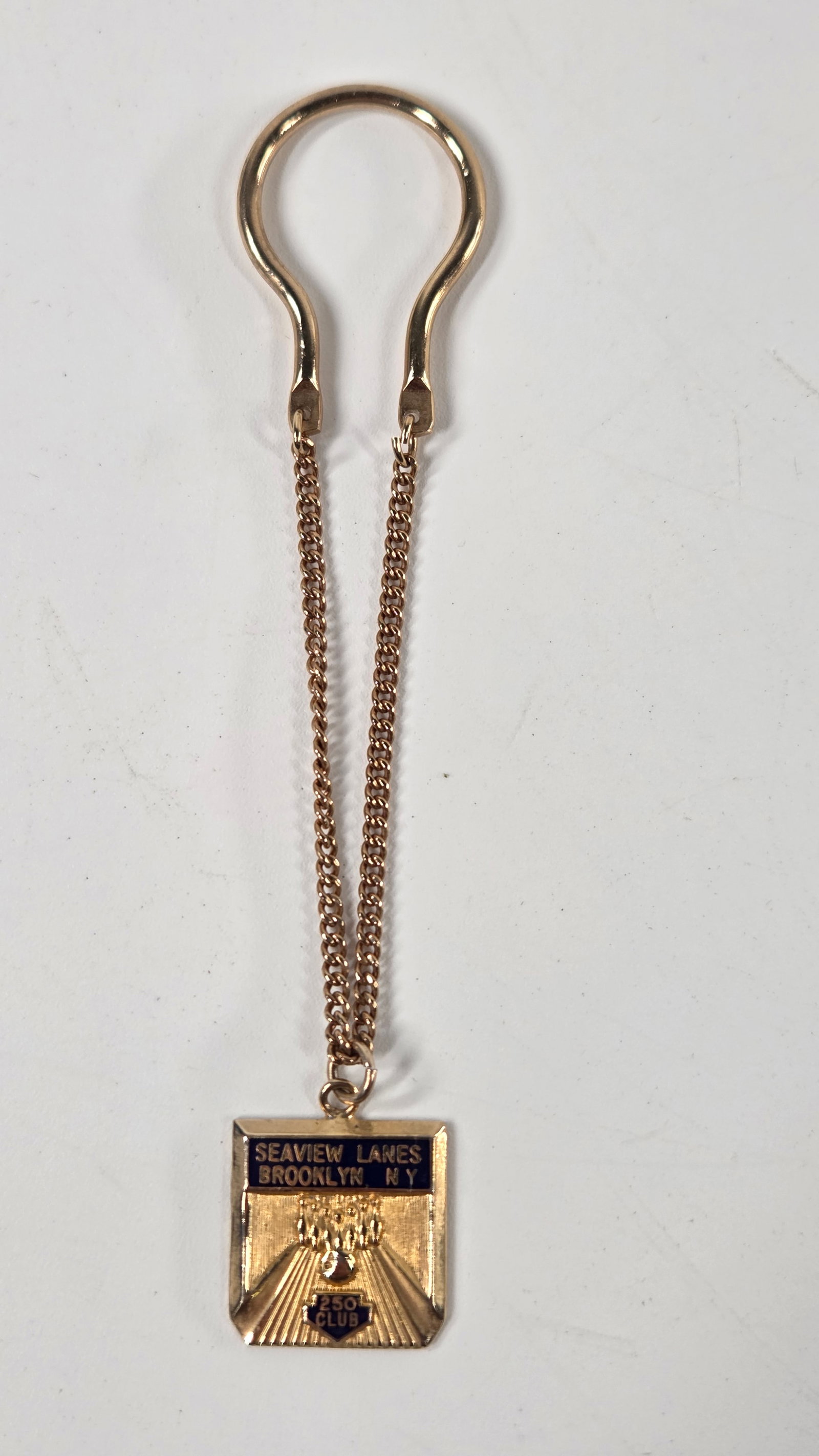 VINTAGE 250 CLUB SEAVIEW LANES BOWLING CHARM AWARD: REMAINS IN VERY GOOD CONDITION - SOME MARKS ON BACK