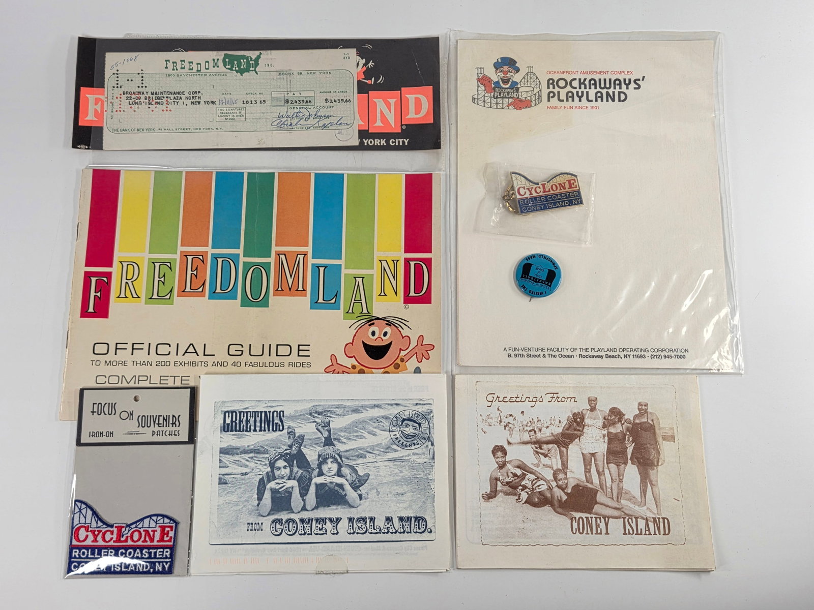 CONEY ISLAND SOUVENIR LOT - FREEDOMLAND ROCKAWAY: GROUP REMAINS IN VERY GOOD CONDITION