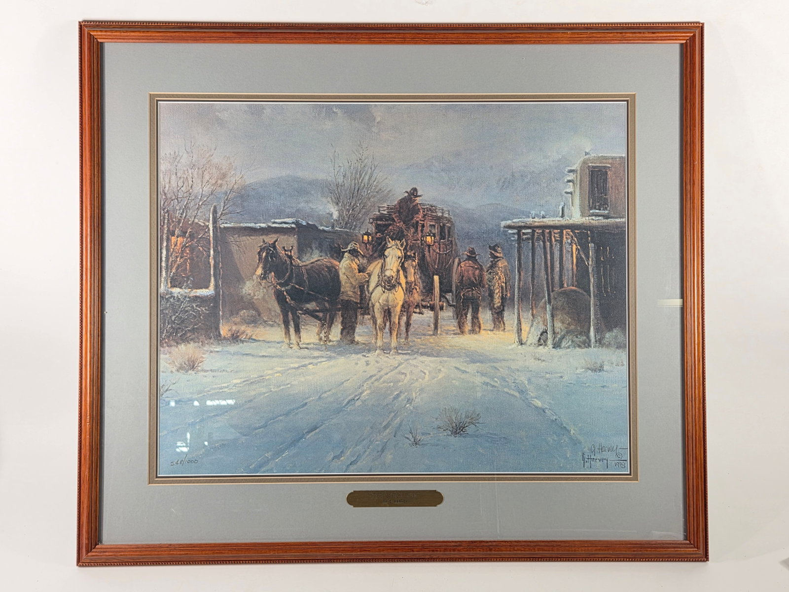 THE AMERICAN WEST - G. HARVEY SIGNED NUMBERED COWBOY ART PRINT (1 of 5)