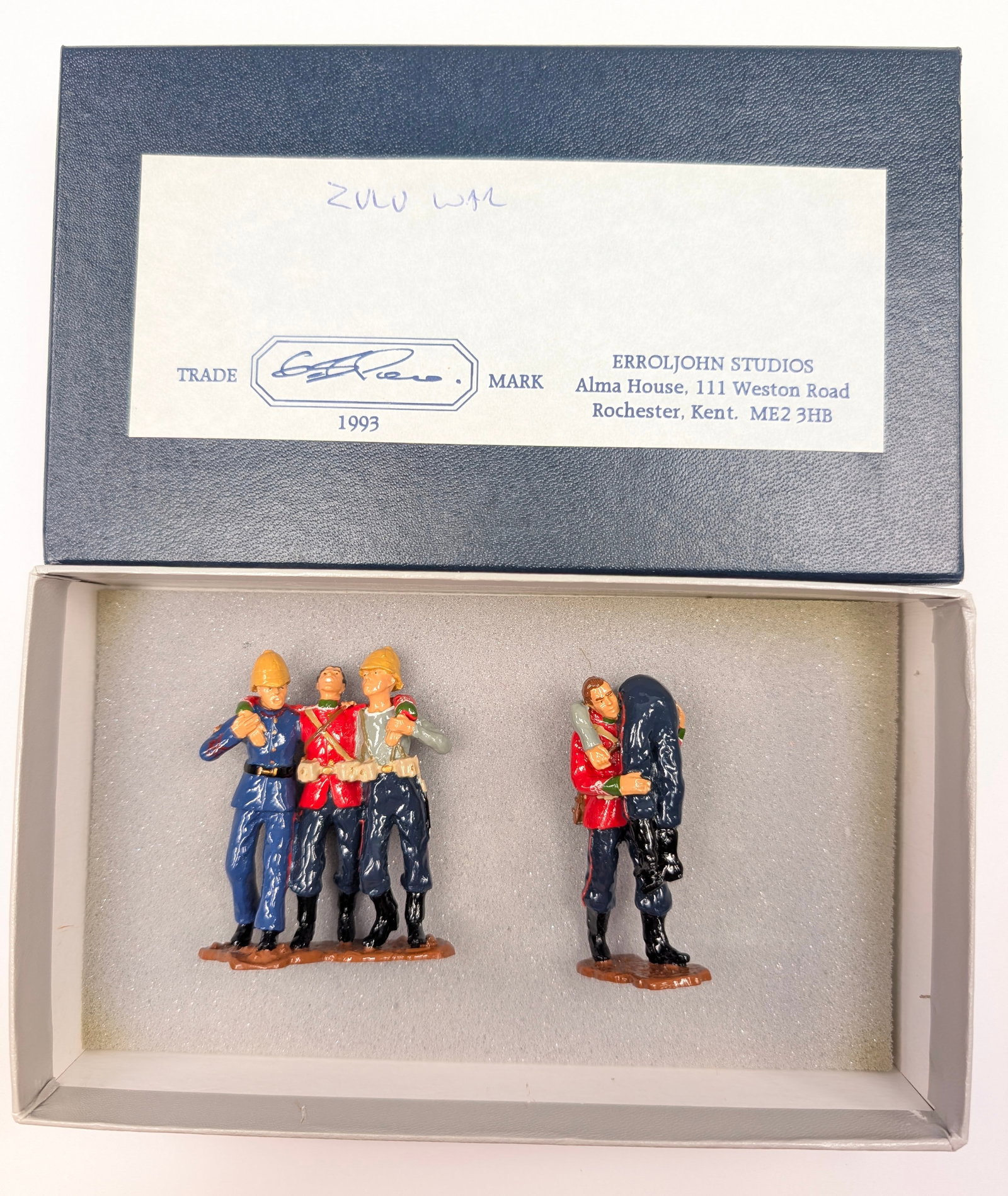 ERROL JOHN STUDIOS ZULU WAR: BOTH REMAIN IN VERY GOOD CONDITION WITH BOX.