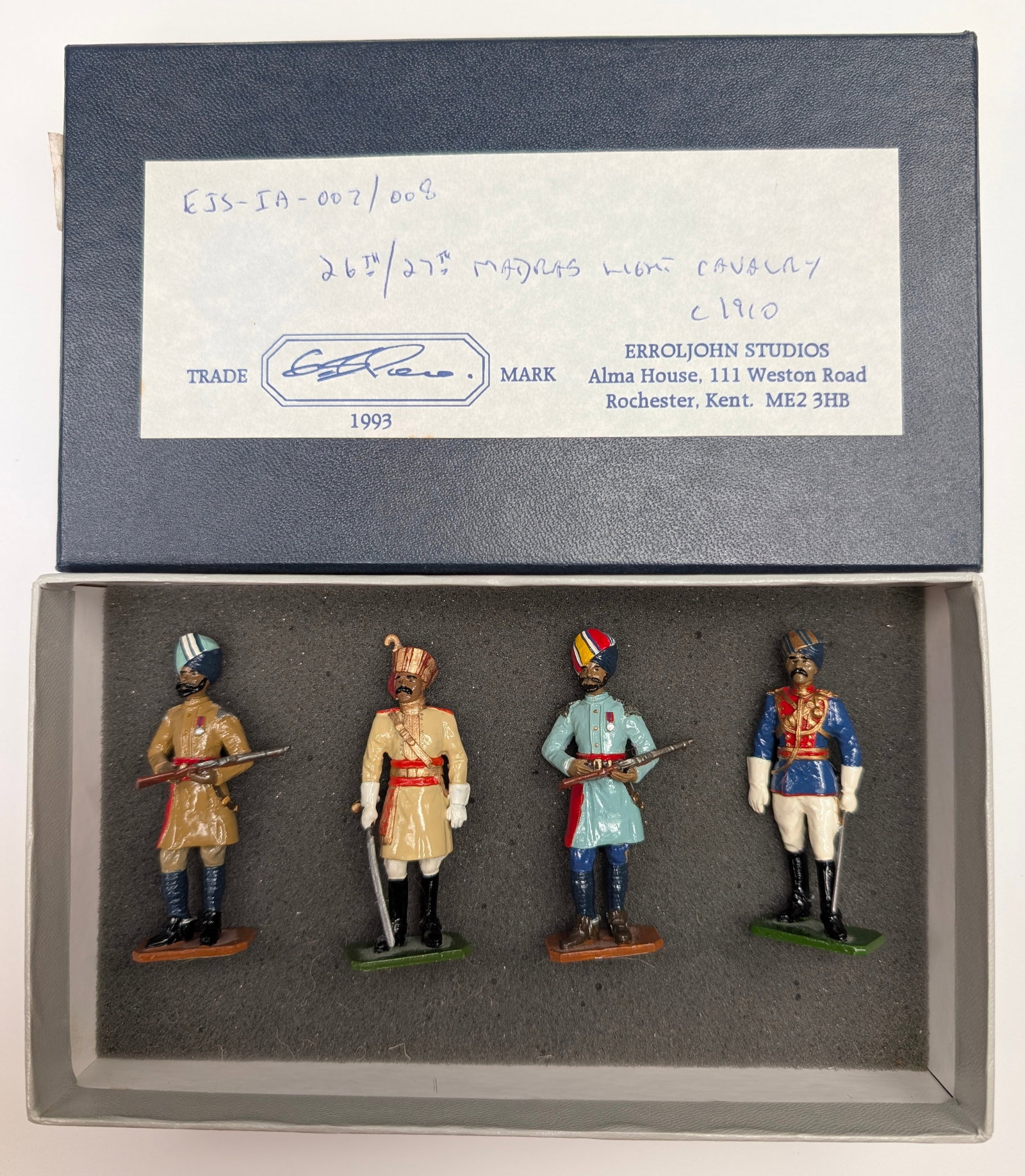 ERROL JOHN STUDIOS 26TH / 27TH MADRAS LIGHT CAVALRY: SET REMAINS IN VERY GOOD CONDITION WITH BOX.