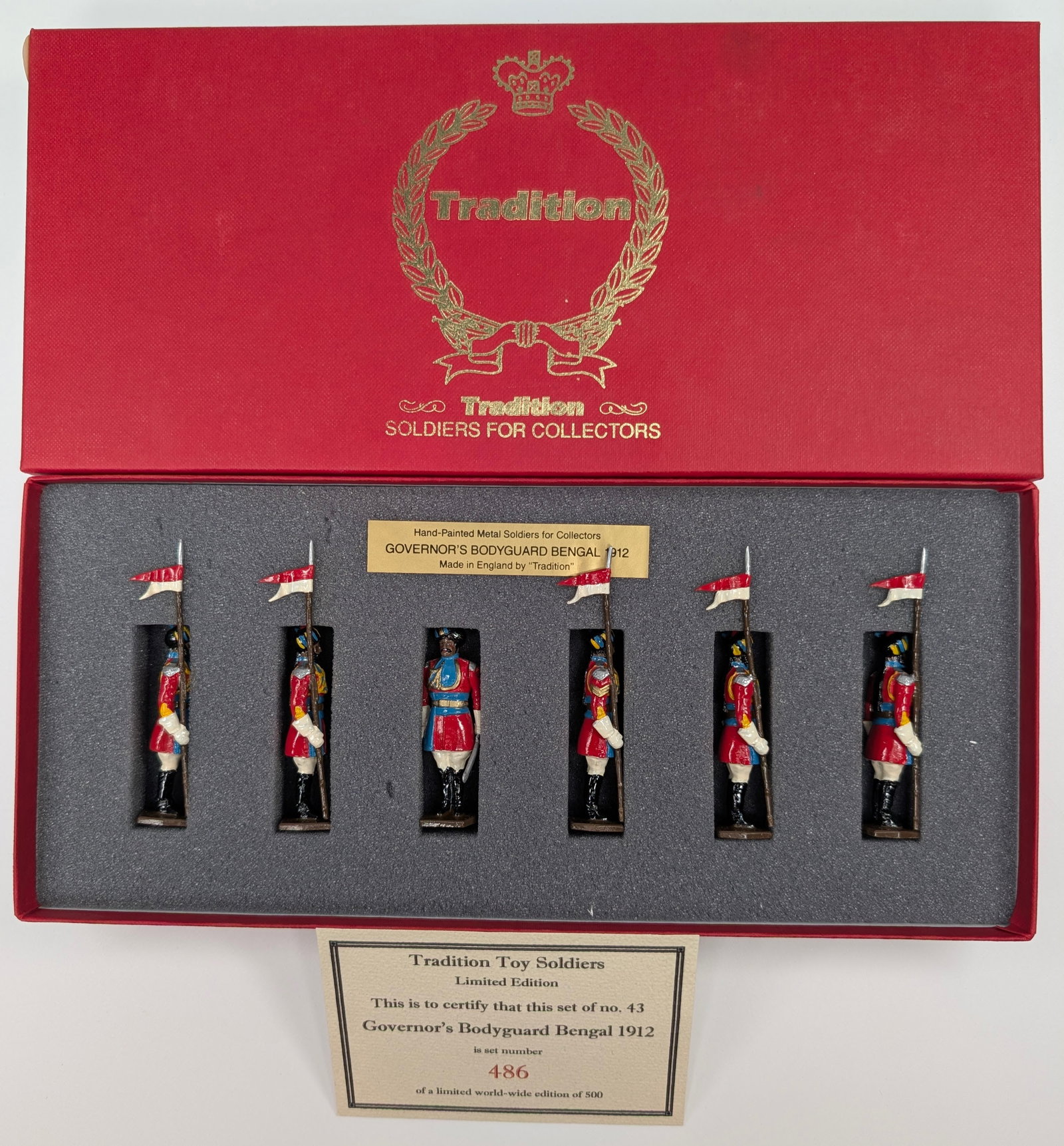 TRADITION NO. 43 GOVERNOR'S BODYGUARD BENGAL: SET REMAINS IN VERY GOOD CONDITION WITH BOX.