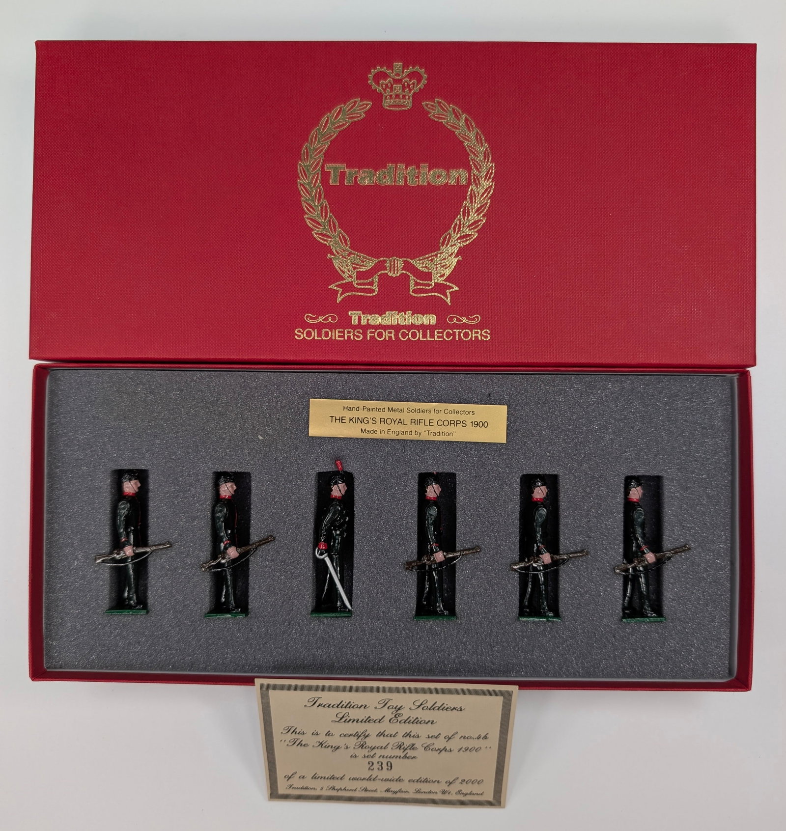 TRADITION NO. 4B THE KING'S ROYAL RIFLE CORPS.: SET REMAINS IN VERY GOOD CONDITION WITH BOX.