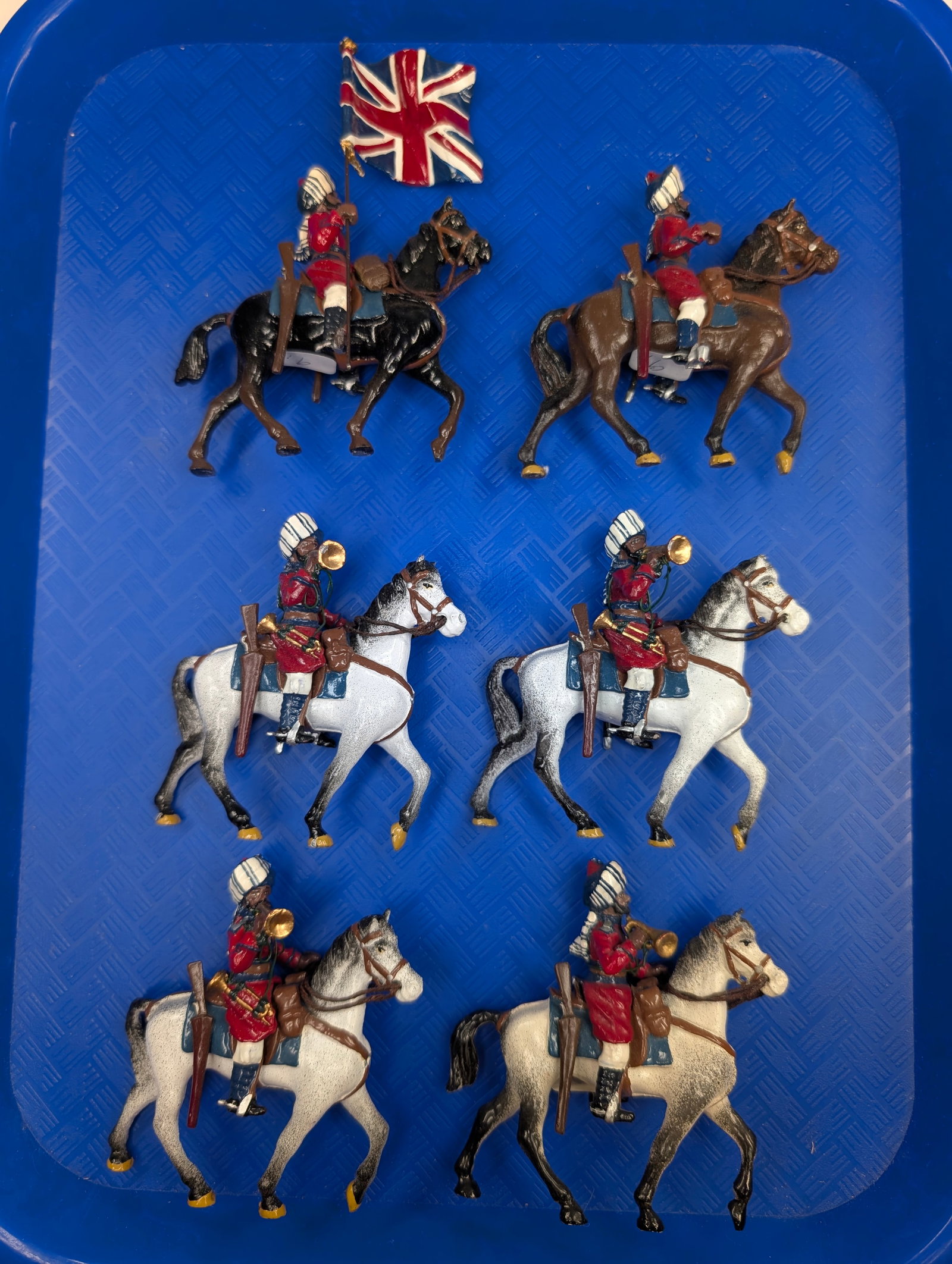 SET OF HAND PAINTED LEAD SOLDIERS: ALL REMAIN IN GOOD CONDITION, SHOWING SOME TYPICAL PAINT WEAR.