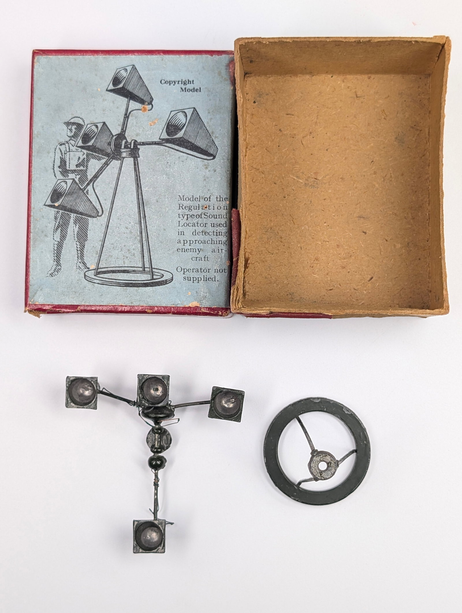 VINTAGE BRITAIN NO. 1638 SOUND LOCATOR W/ BOX: REMAINS IN VERY GOOD CONDITION, SHOWING LIGHT WEAR. MISSING SOLDIER.