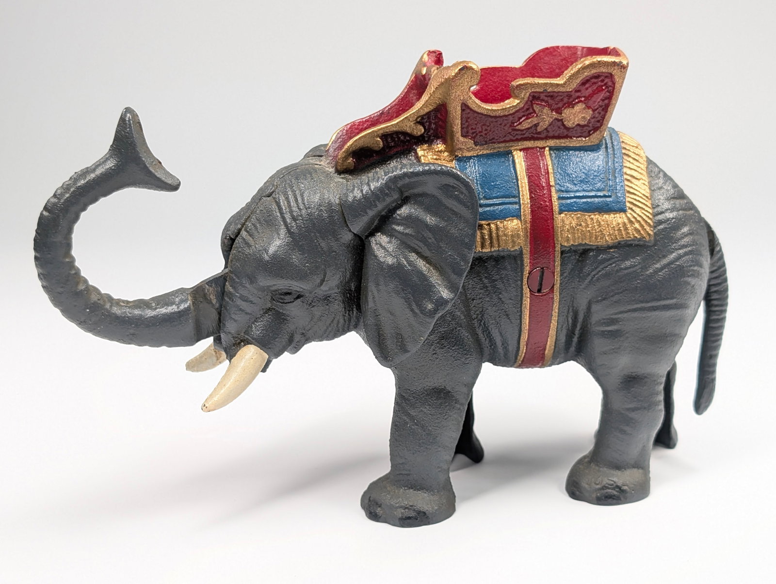 REPRODUCTION CAST IRON MECHANICAL ELEPHANT BANK (1 of 5)