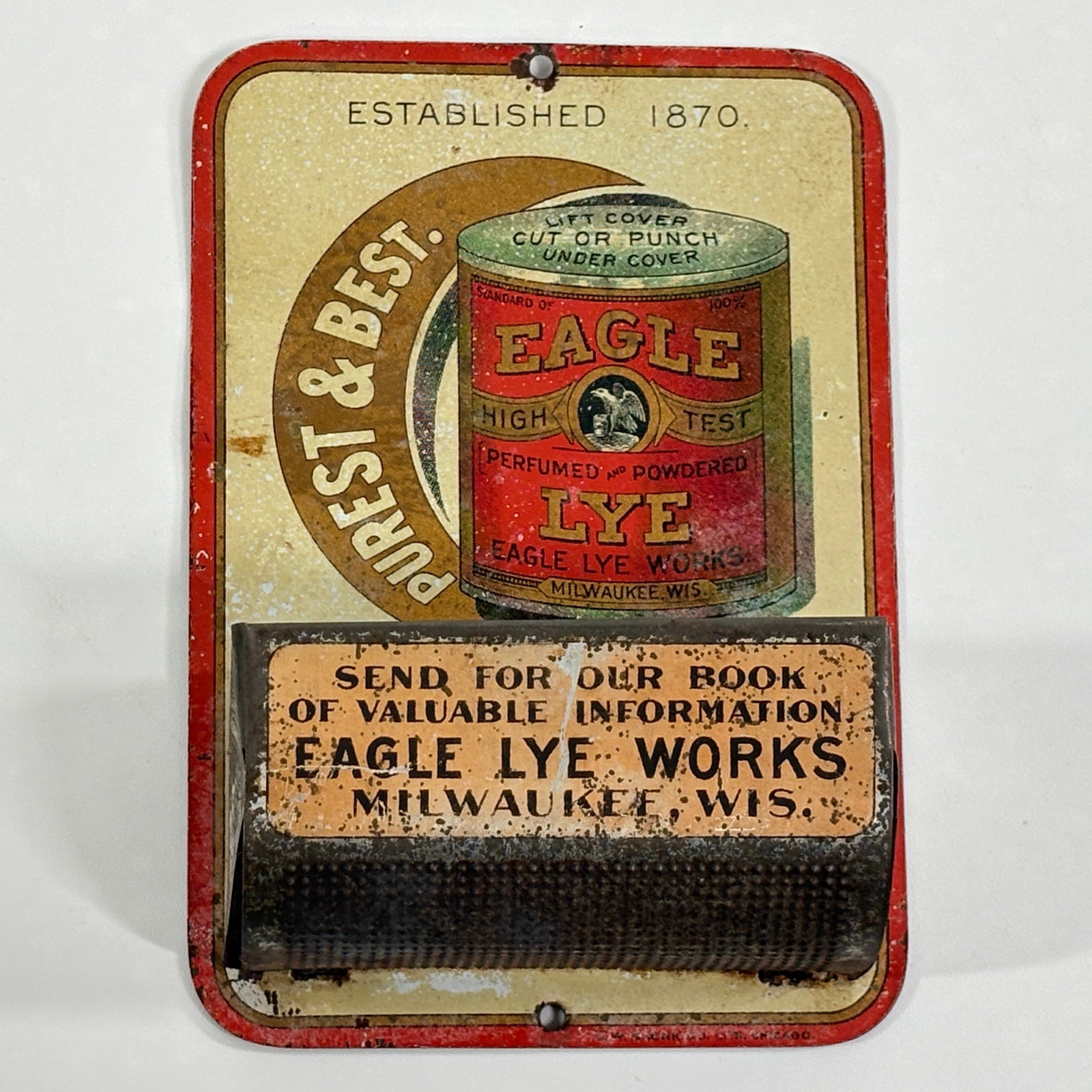 EAGLE LYE WORKS ADVERTISING MATCH HOLDER