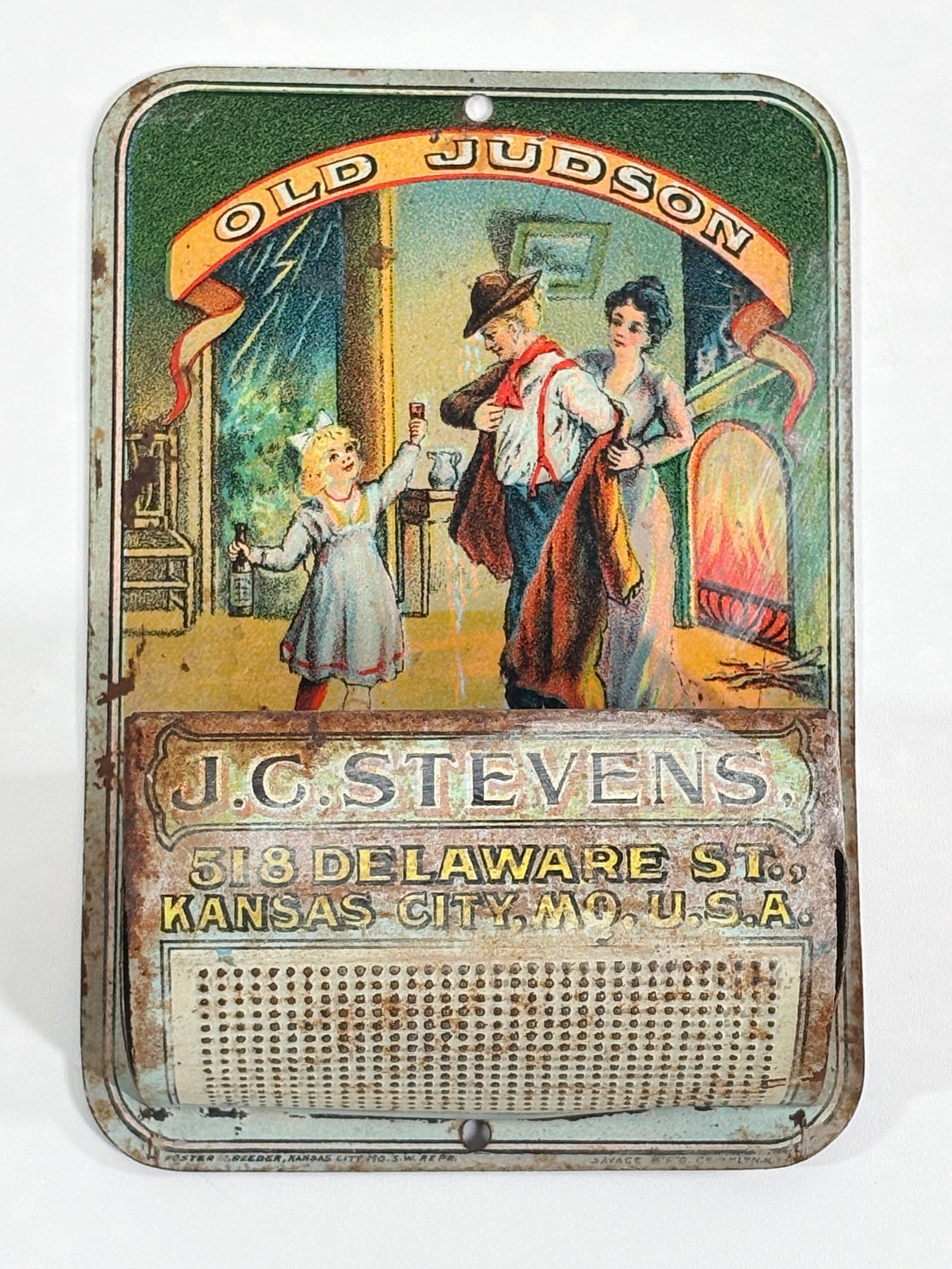 J.C. STEVENS OLD JUDSON ADVERTISING MATCH HOLDER