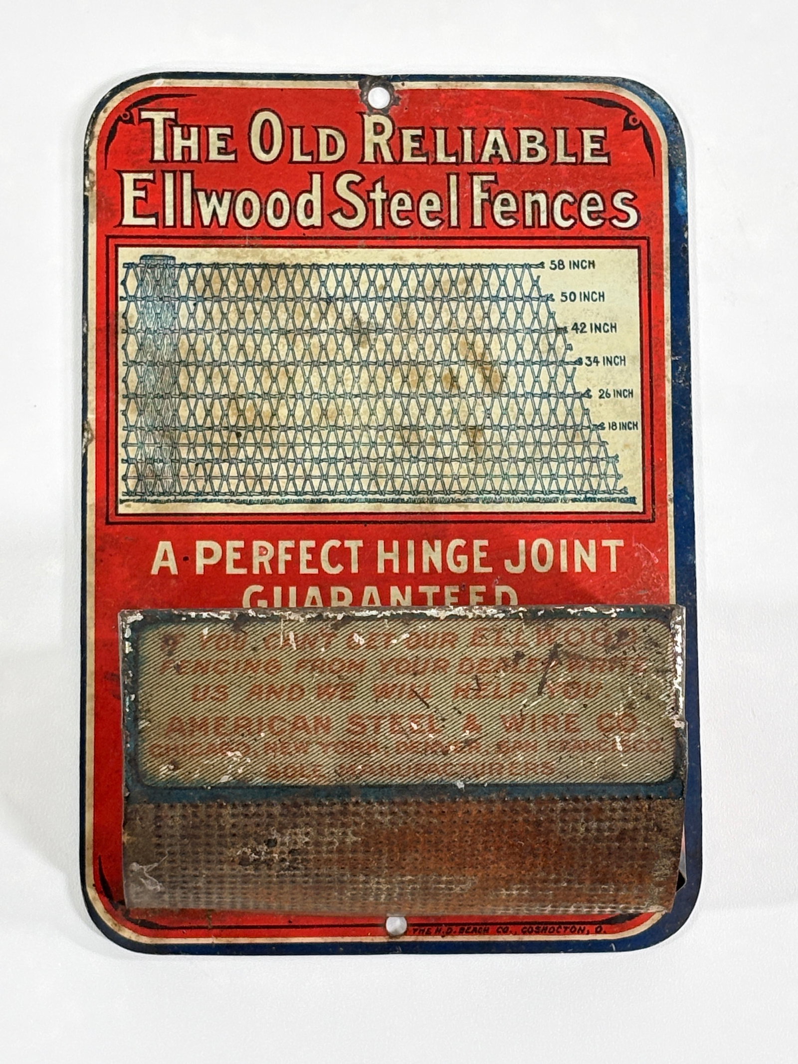 ELLWOOD STEEL FENCES ADVERTISING MATCH HOLDER