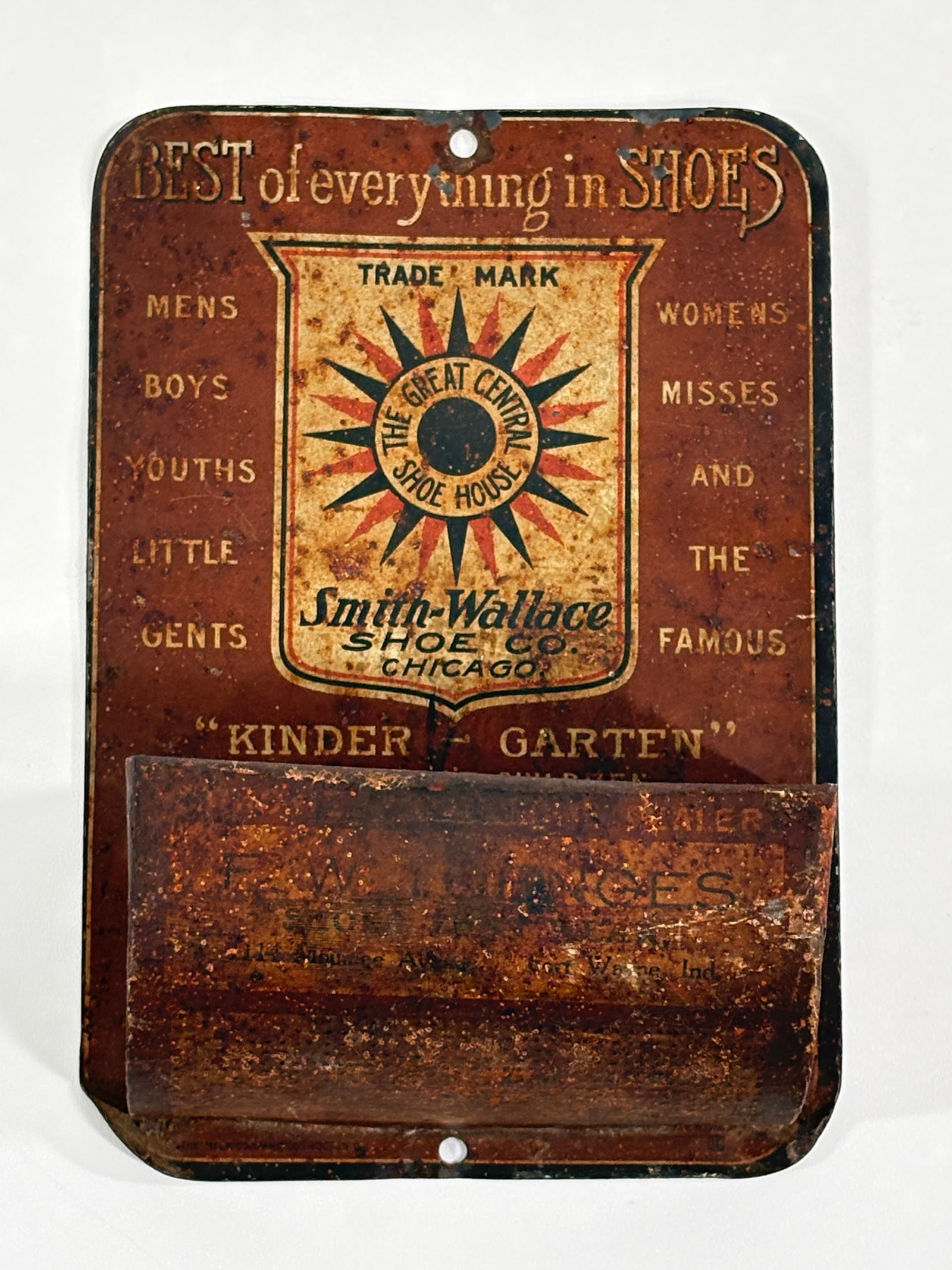 SMITH WALLACE SHOE CO. ADVERTISING MATCH HOLDER