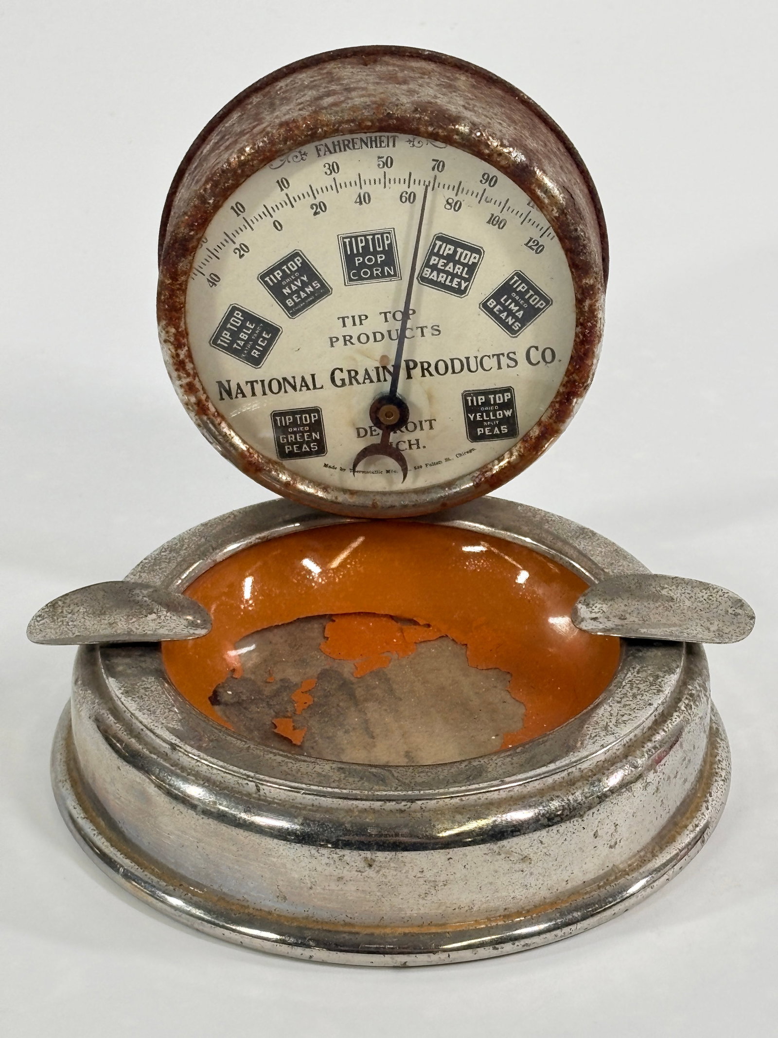 NATIONAL GRAIN PRODUCTS CO. TIP TOP THERMOMETER ASHTRAY (1 of 5)