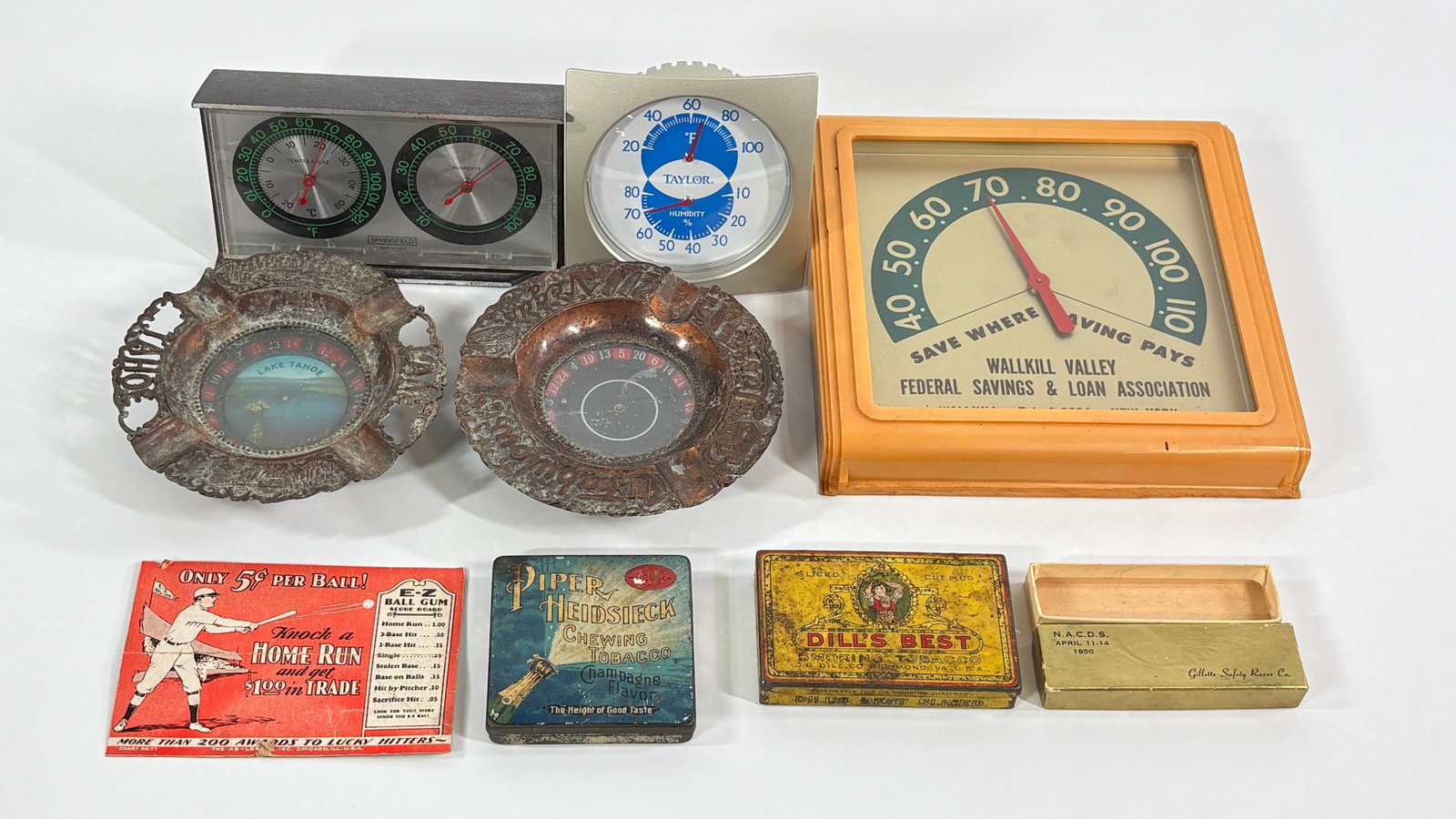 ADVERTISING THERMOMETERS & TOBACCO TINS - EZ HOME RUN GUMBALL (1 of 5)