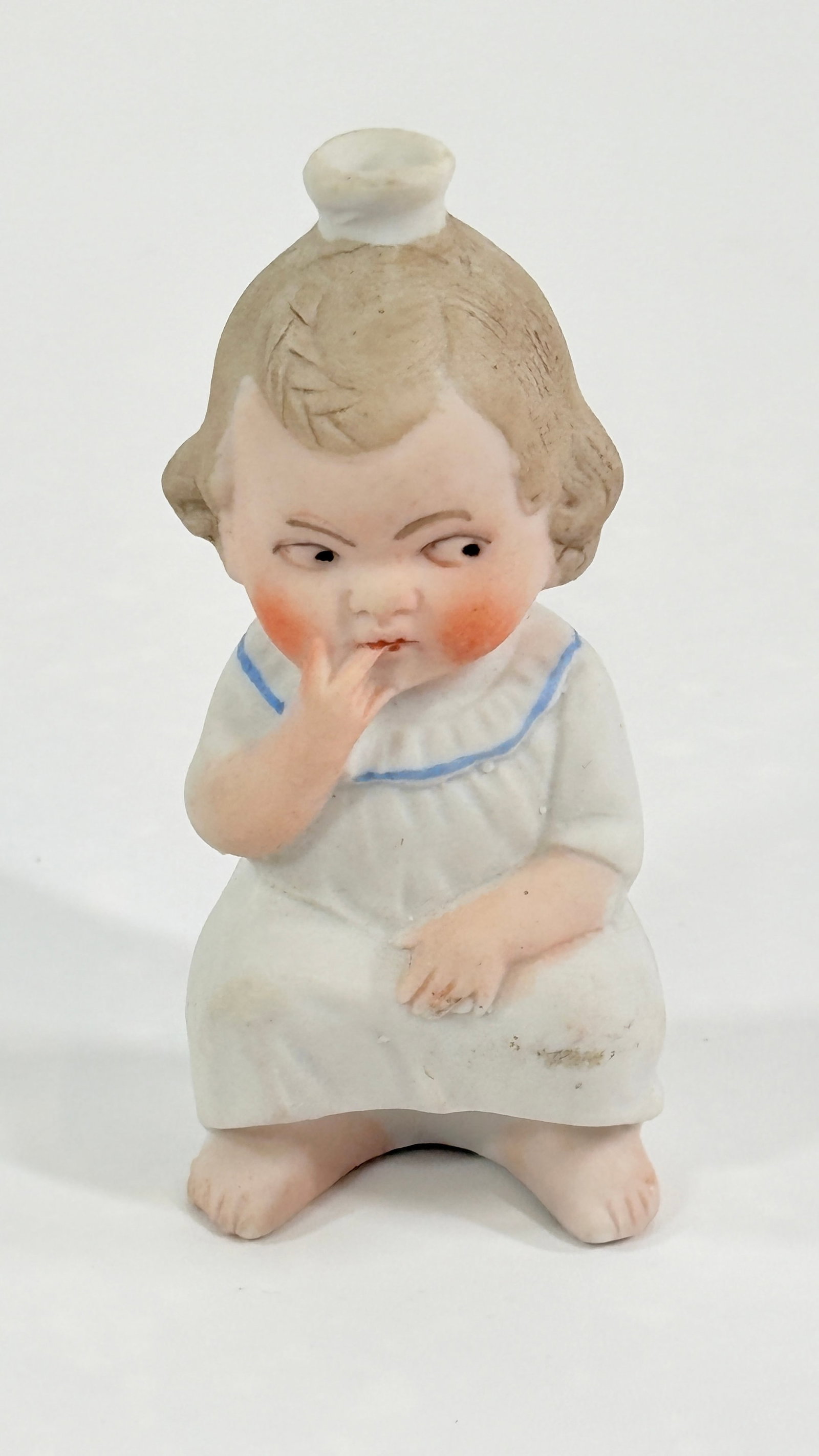 ANTIQUE GERMAN BISQUE NAUGHTY CHILD POTTY NIP BOTTLE (1 of 4)