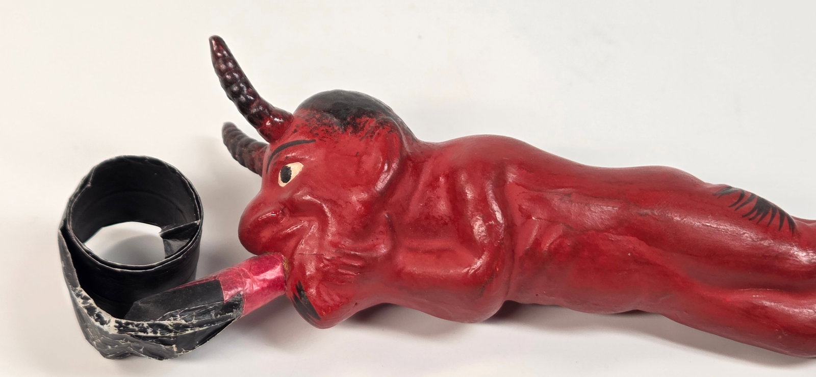 ANTIQUE GERMAN COMPOSITION FULL BODY DEVIL NOISEMAKER - 2