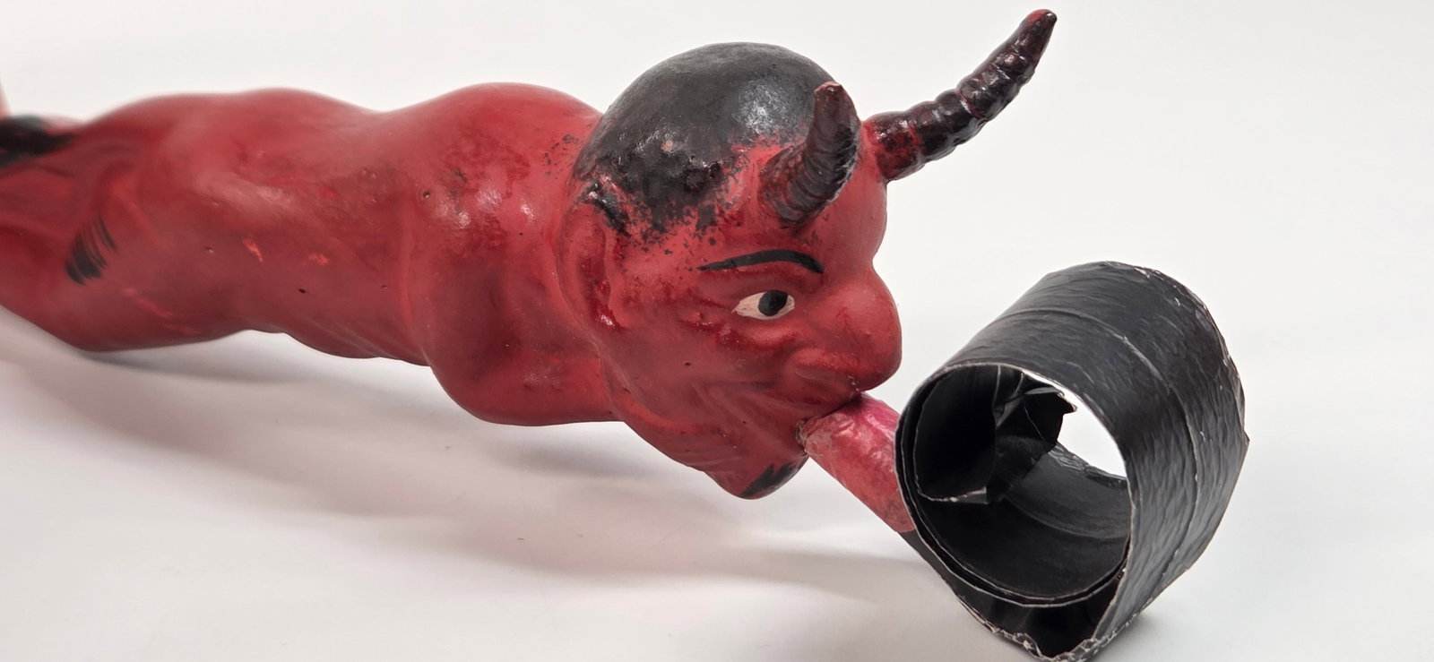 ANTIQUE GERMAN COMPOSITION FULL BODY DEVIL NOISEMAKER - 4