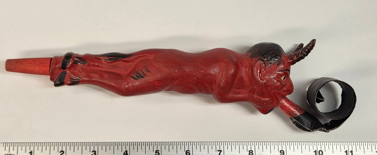 ANTIQUE GERMAN COMPOSITION FULL BODY DEVIL NOISEMAKER - 7