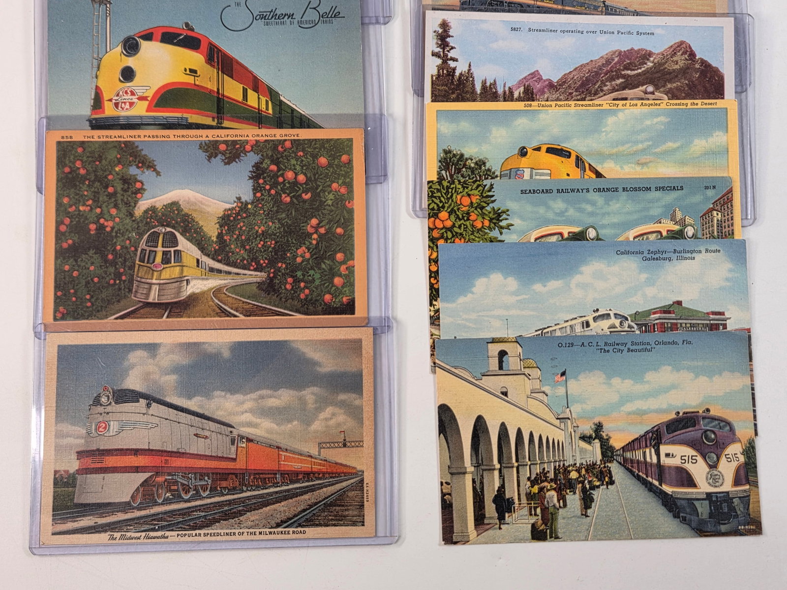 VARIOUS TRAIN ENGINE RAILROAD POSTCARDS - 2
