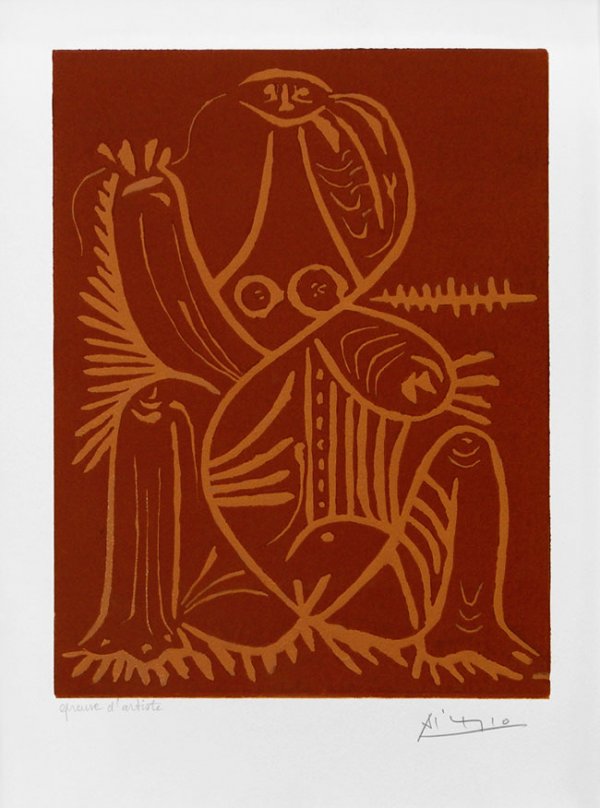 Picasso, Pablo, Signed Original Linocut / Linoleum Cut