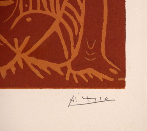 Picasso, Pablo, Signed Original Linocut / Linoleum Cut - 4