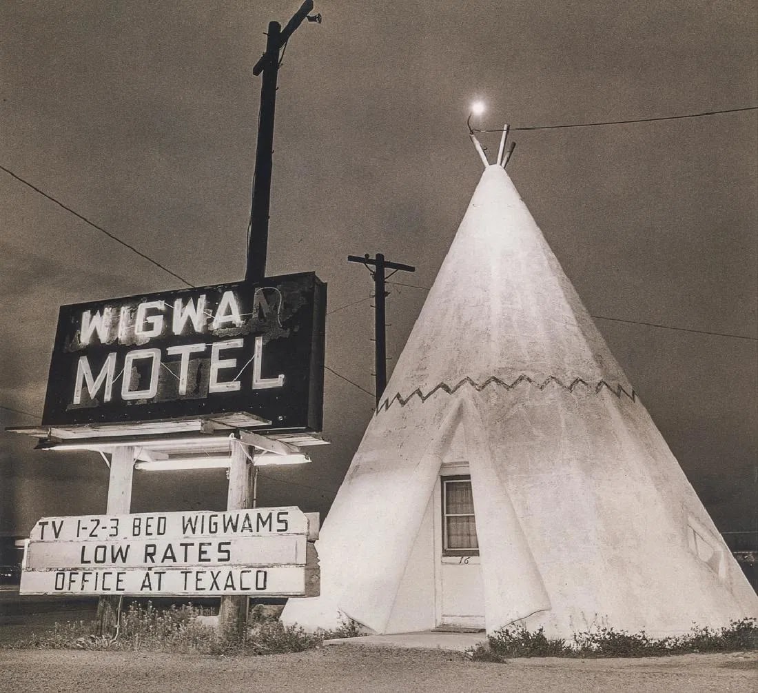 Steve Fitch (American, b. 1949) Motel, Highway 66, AZ: Steve Fitch (American, b. 1949) Model, Highway 66, AZ. Photolitho. Measures: 8 x 7 1/3 inches