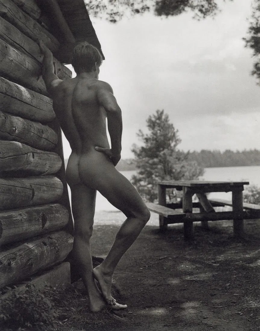 Bruce Weber (American, b. 1946) Paul at Pete's Rock Campground, 1988: Bruce Weber (American, b. 1946) Paul at Pete's Rock Campground, 1988. Gravure Print. Measures: 7 1/3 x 9 1/3 inches.