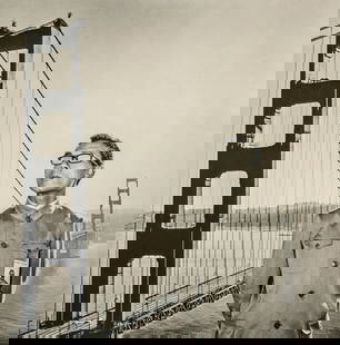 Tseng Kwong Chi - Golden Gate Bridge, 1979: Tseng Kwong Chi - Golden Gate Bridge, 1979. Photolitho. Measures: 7 1/3 x 7 1/3 inches.