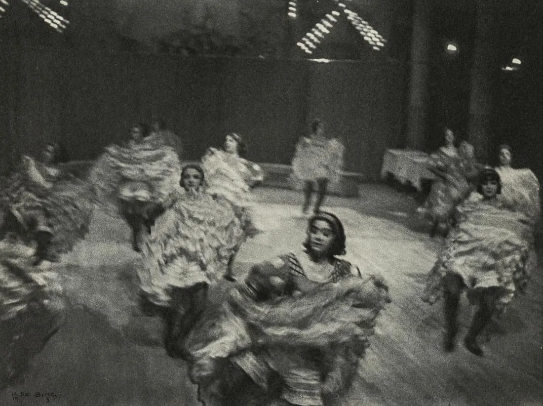 Ilse Bing - French Cancan, Moulin Rouge, Paris, 1931: Ilse Bing - French Cancan, Moulin Rouge, Paris, 1931. Photolitho. Measures: 7 1/2 x 5 1/2 inches.