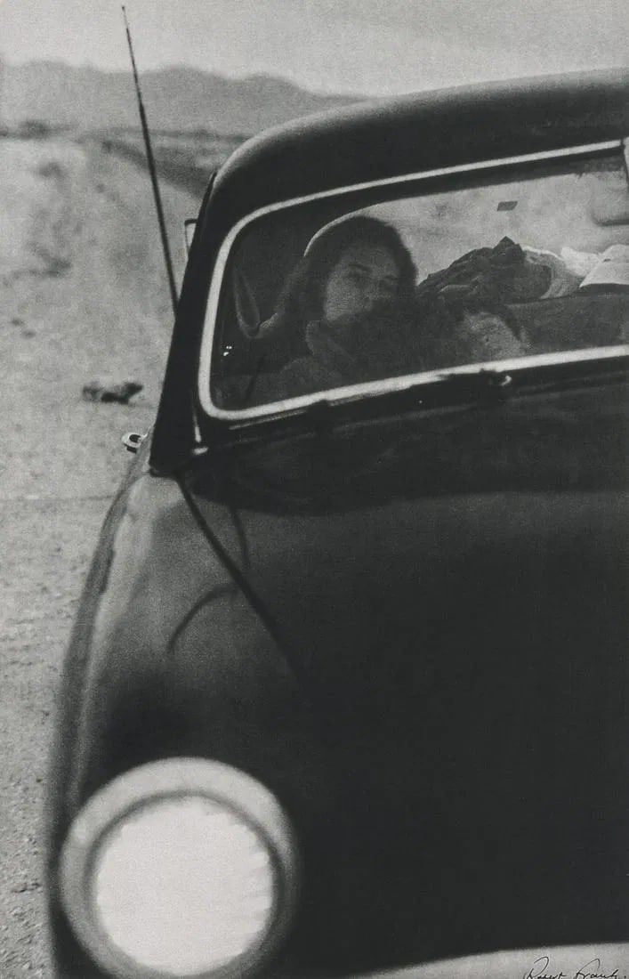 Robert Frank - U.S. 90, en route to Del Rio, Texas: Robert Frank - U.S. 90, en route to Del Rio, Texas. Photolitho. Measures: 5 1/3 x 8 inches.