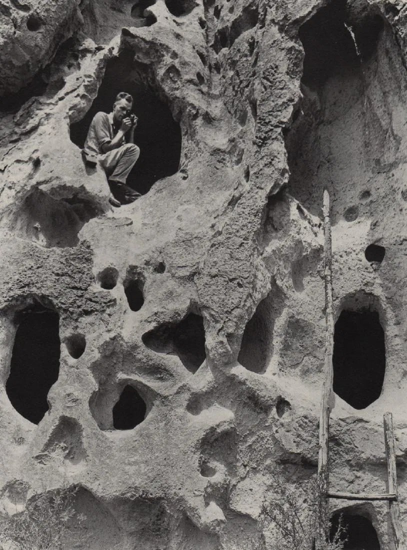 Barbara Morgan - Willard Morgan with Model A Leica: Barbara Morgan - Willard Morgan with Model A Leica. Photolitho. Measures: 9 x 7 inches.