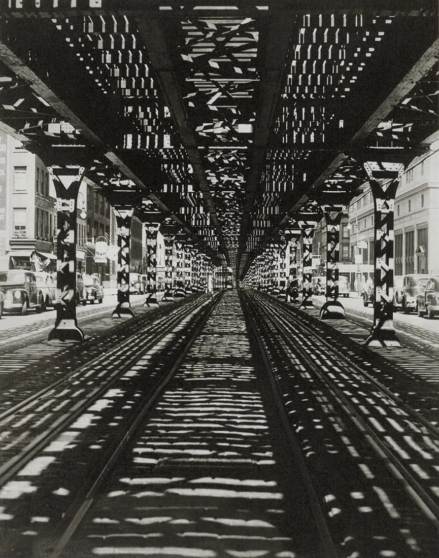 Sam Shaw - Under The El, New York City, 1952: Sam Shaw - Under The El, New York City, 1952. Photolitho. Measures: 8 x 10 inches.