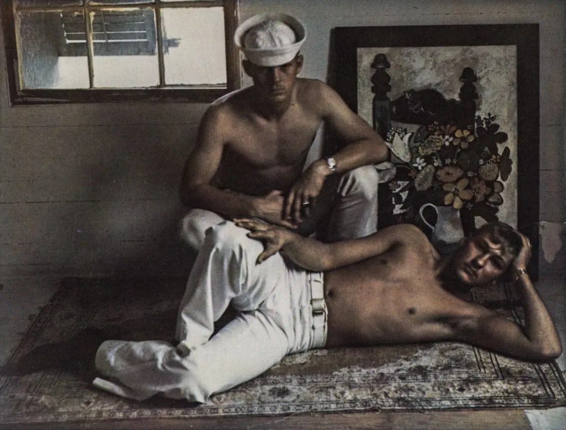 Marie Cosindas - Sailors, Key West, 1966: Marie Cosindas - Sailors, Key West, 1966. Photolitho. Measures: 7 x 5 1/4