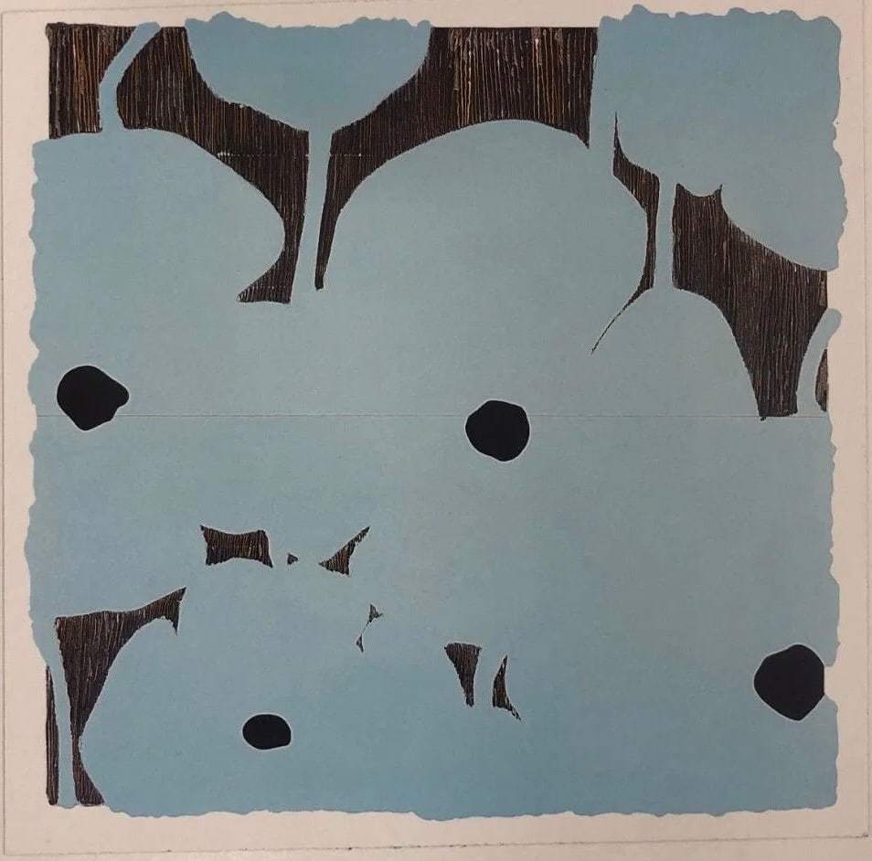 Donald Sultan - Light Blue Flowers, 2003, Offset Lithograph (1 of 1)