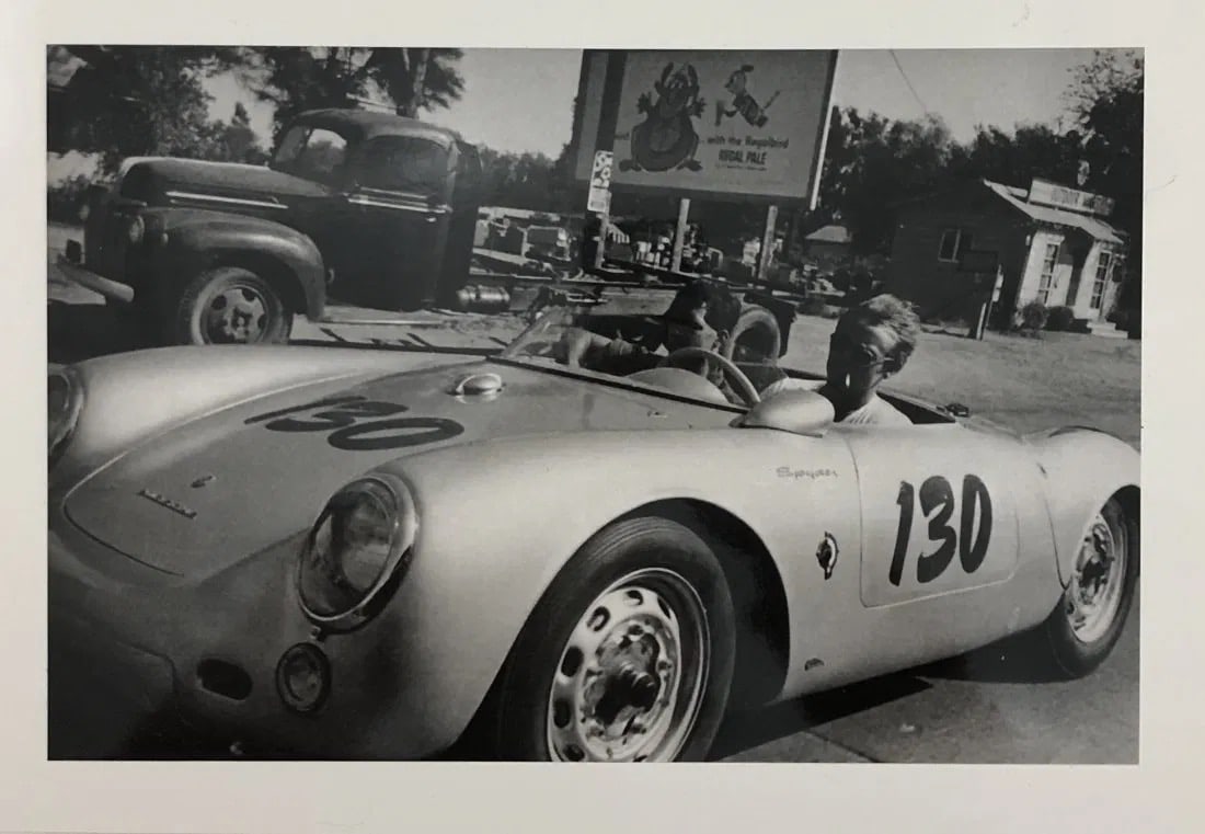Sanford H. Roth - James Dean Porsche 550 Spyder 1955: SANFORD H. ROTH (1906-1962) James Dean in his Porsche 550 Spyder, September 30, 1955 , Silver gelatin, a later printing, 7 1/2" x 11 1/2"