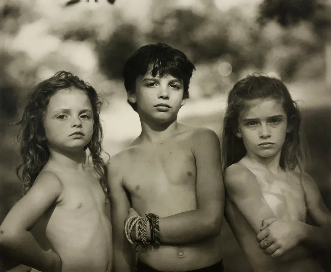 Sally Mann - Emmett, Jessie, and Virginia, 1989: SALLY MANN (B. 1951) ,Emmett, Jessie, and Virginia, 1989 ,Photo-litho ,8" x 9 7/8"