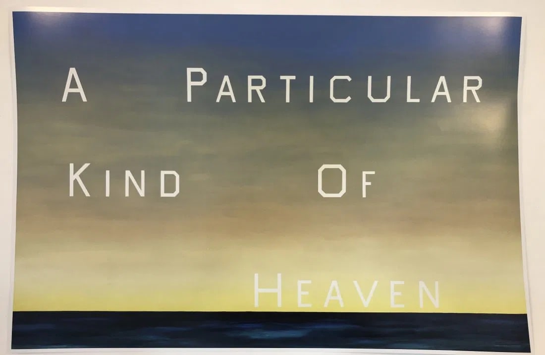 Ed Ruscha - A Particular Kind of Heaven offset lithograph: ED RUSCHA (B. 1937, A Particular Kind of Heaven,Offset lithograph in colors,22" x 33" inches